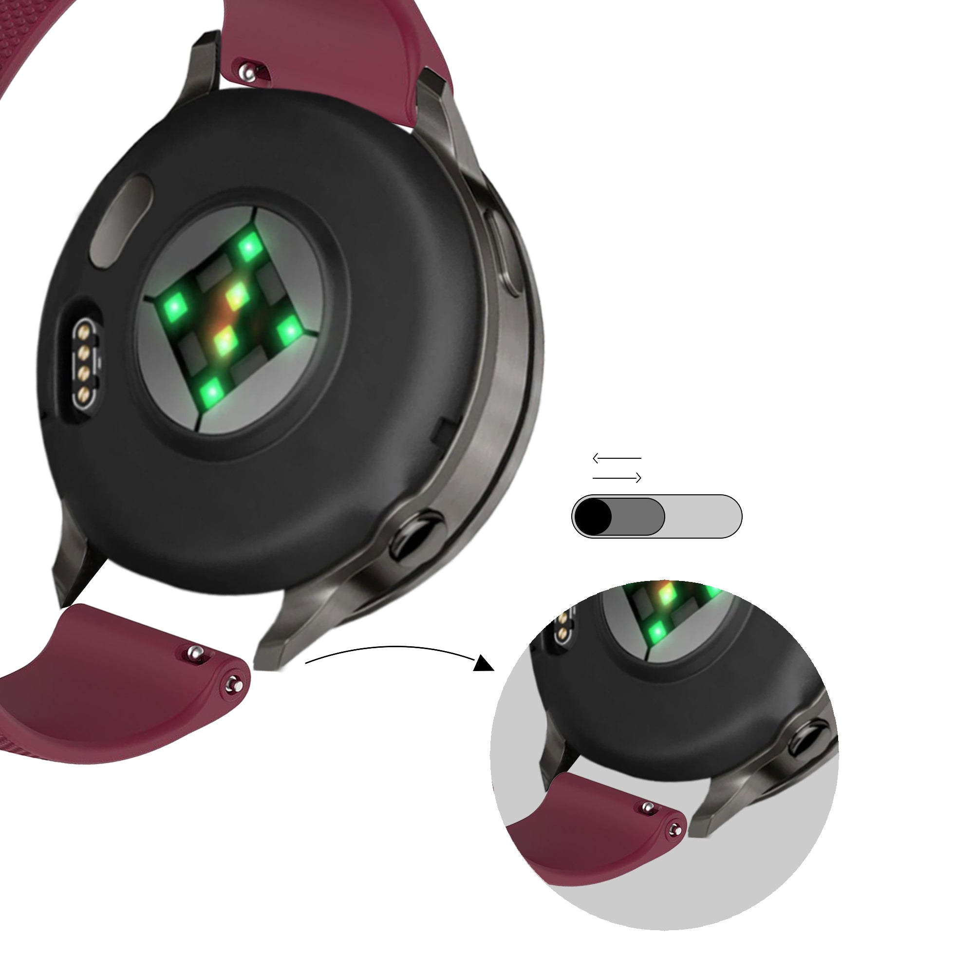 Bandz Garmin Venu 3 Silicone Strap 'Premium' (Wine Red)