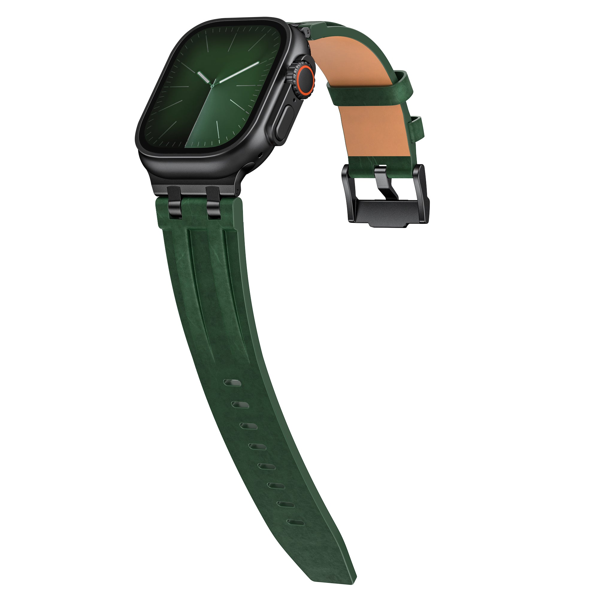 Apple Watch Solid Leather Strap (Dark Green)