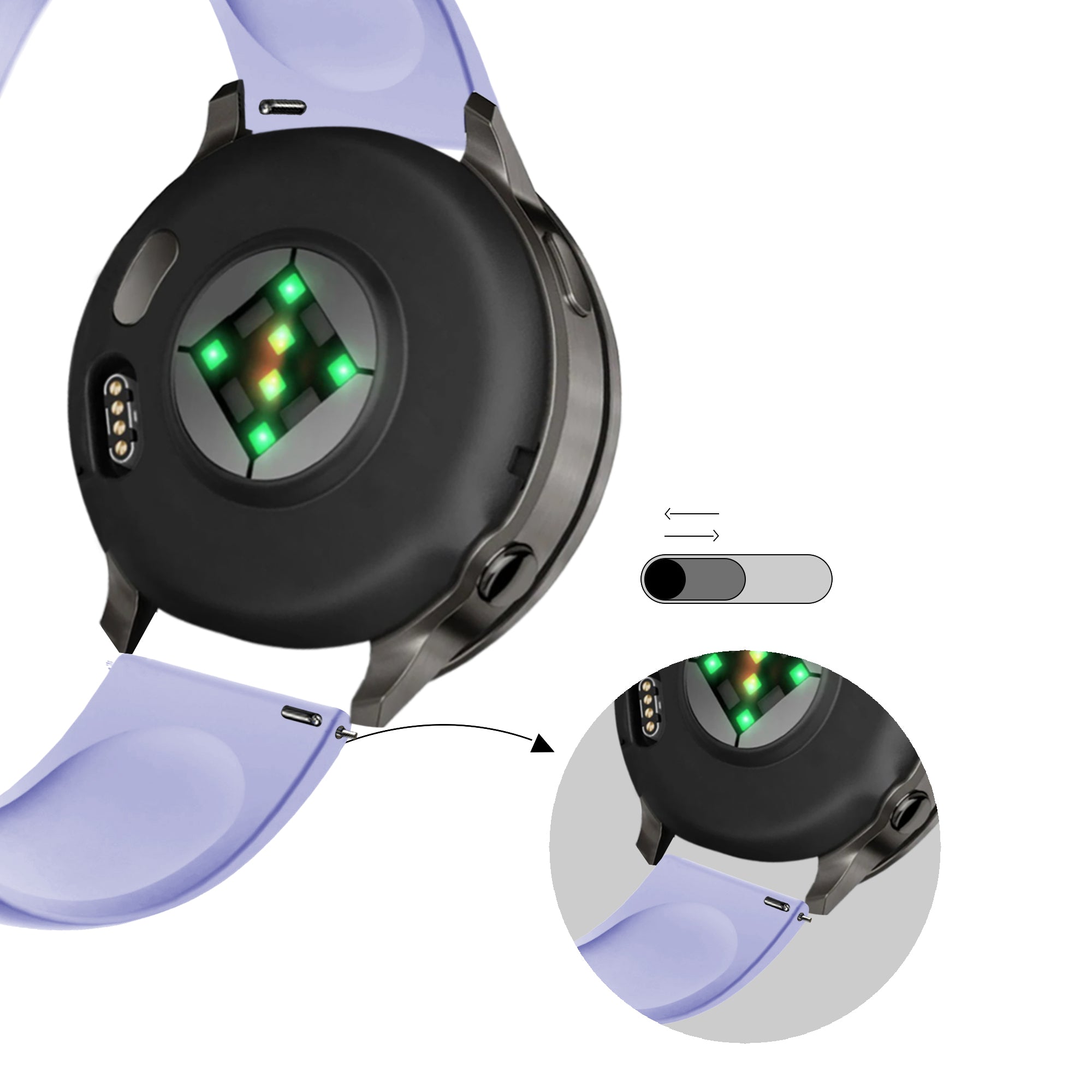 Bandz Correa deportiva 'Deluxe' Garmin Vivoactive 3 (lila)