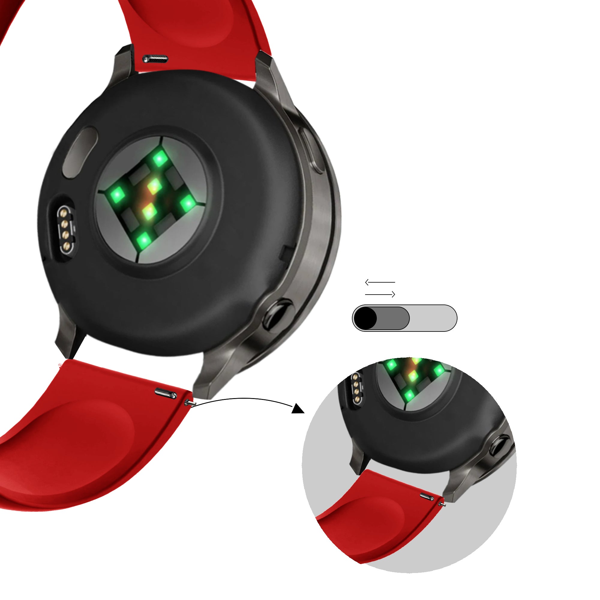 Bandz Correa deportiva 'Deluxe' Garmin Forerunner 570 - 47mm (rojo)