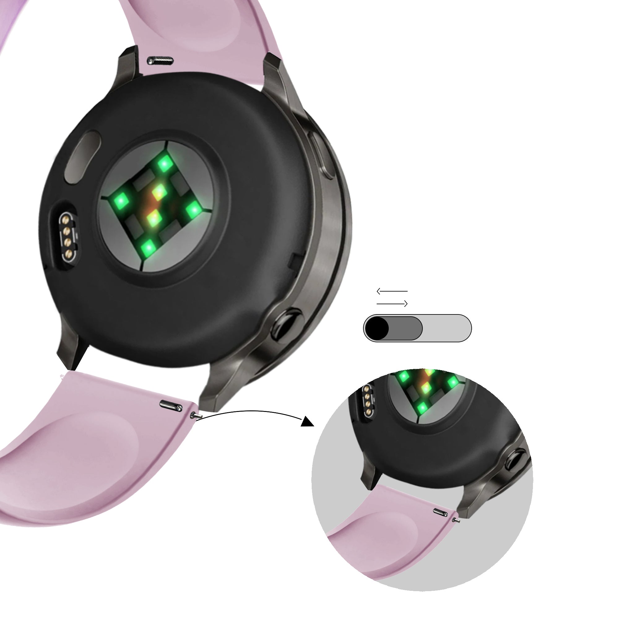 Bandz Correa deportiva 'Deluxe' Garmin Vivoactive 4s (lavanda)