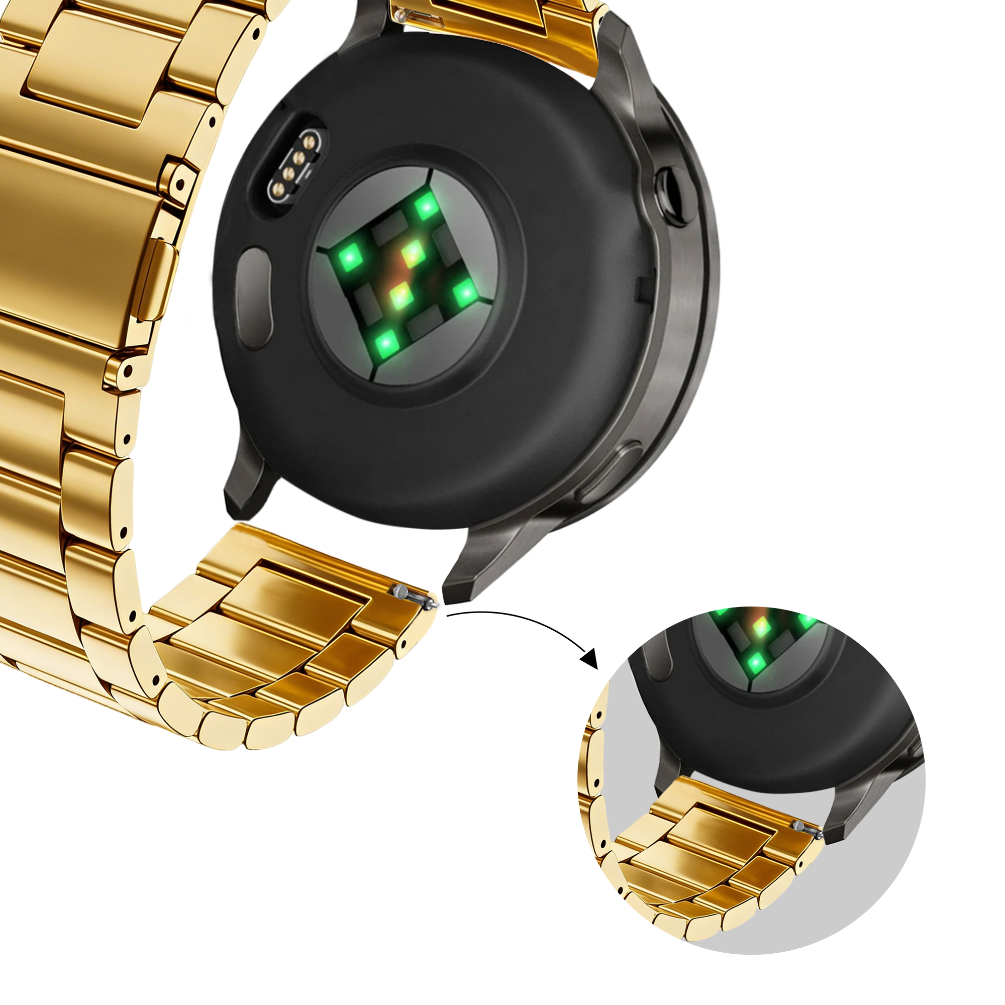 Bandz Correa acero 'Classic' Garmin Vivomove Trend (dorado)