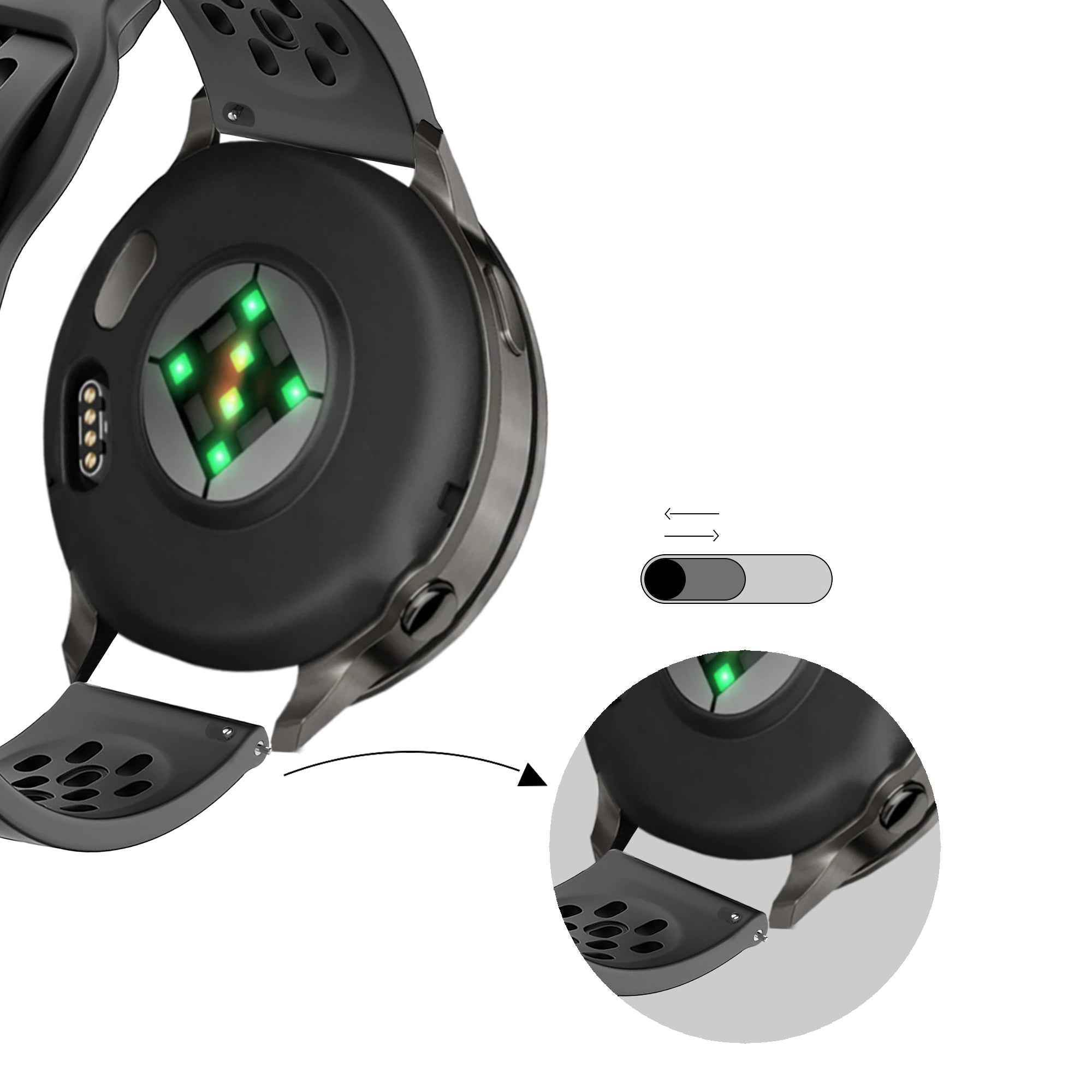 Bandz Correa silicona 'Air' Garmin Venu 2 (gris oscuro)