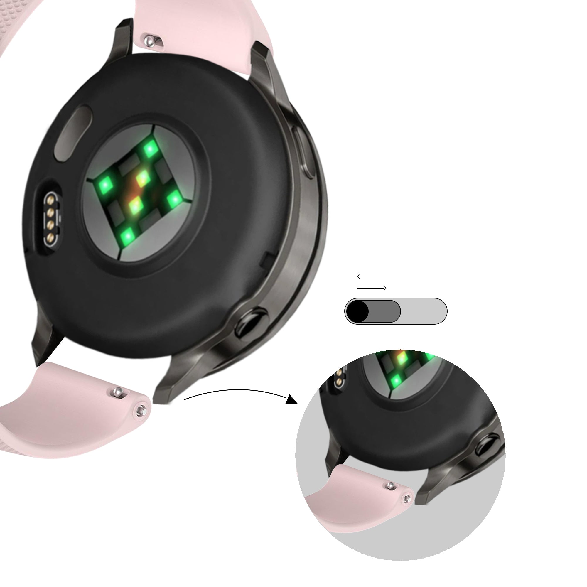 Bandz Garmin Vivomove Style Silicone Strap 'Premium' (Pink)