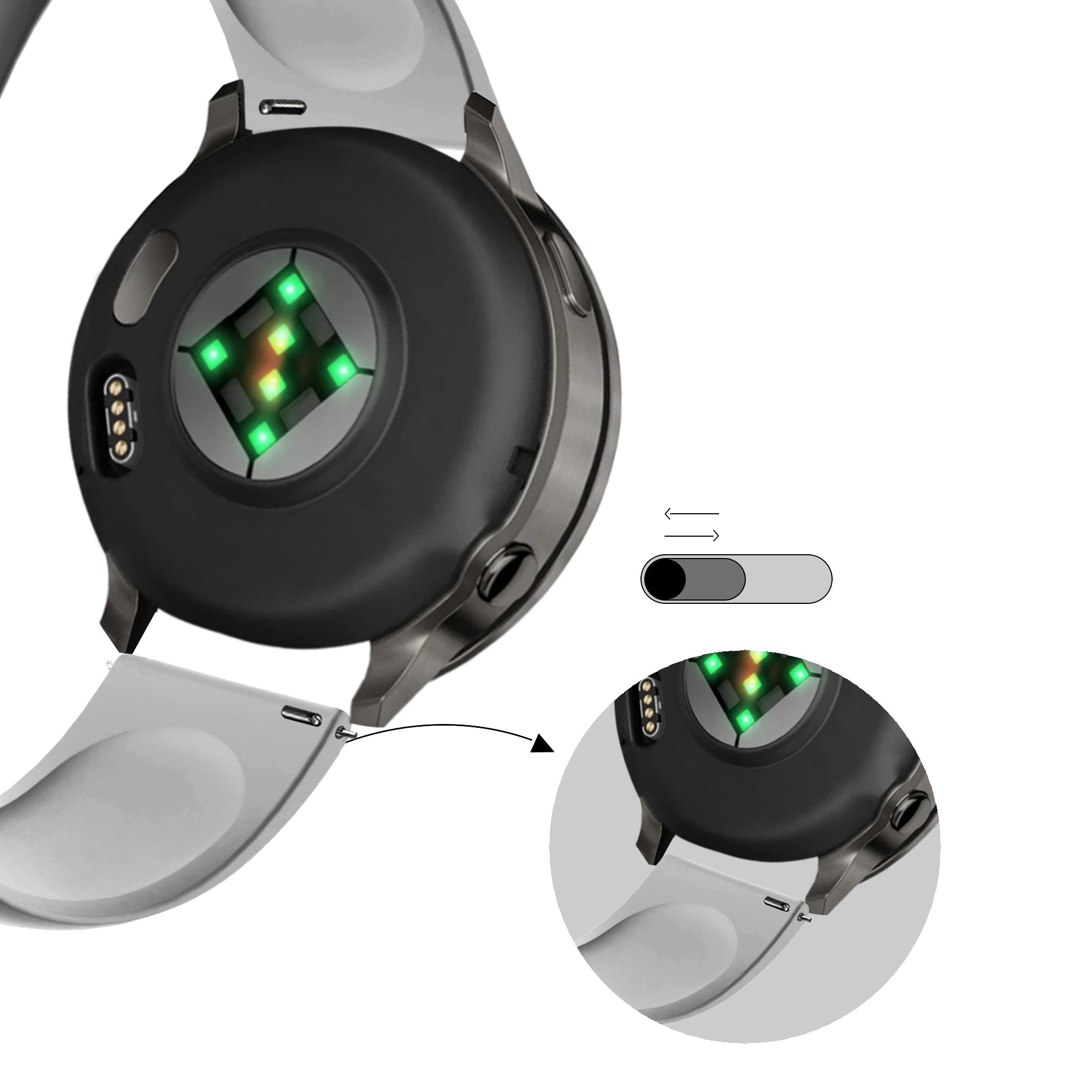 Bandz Correa deportiva 'Deluxe' Garmin Approach S44 (gris)