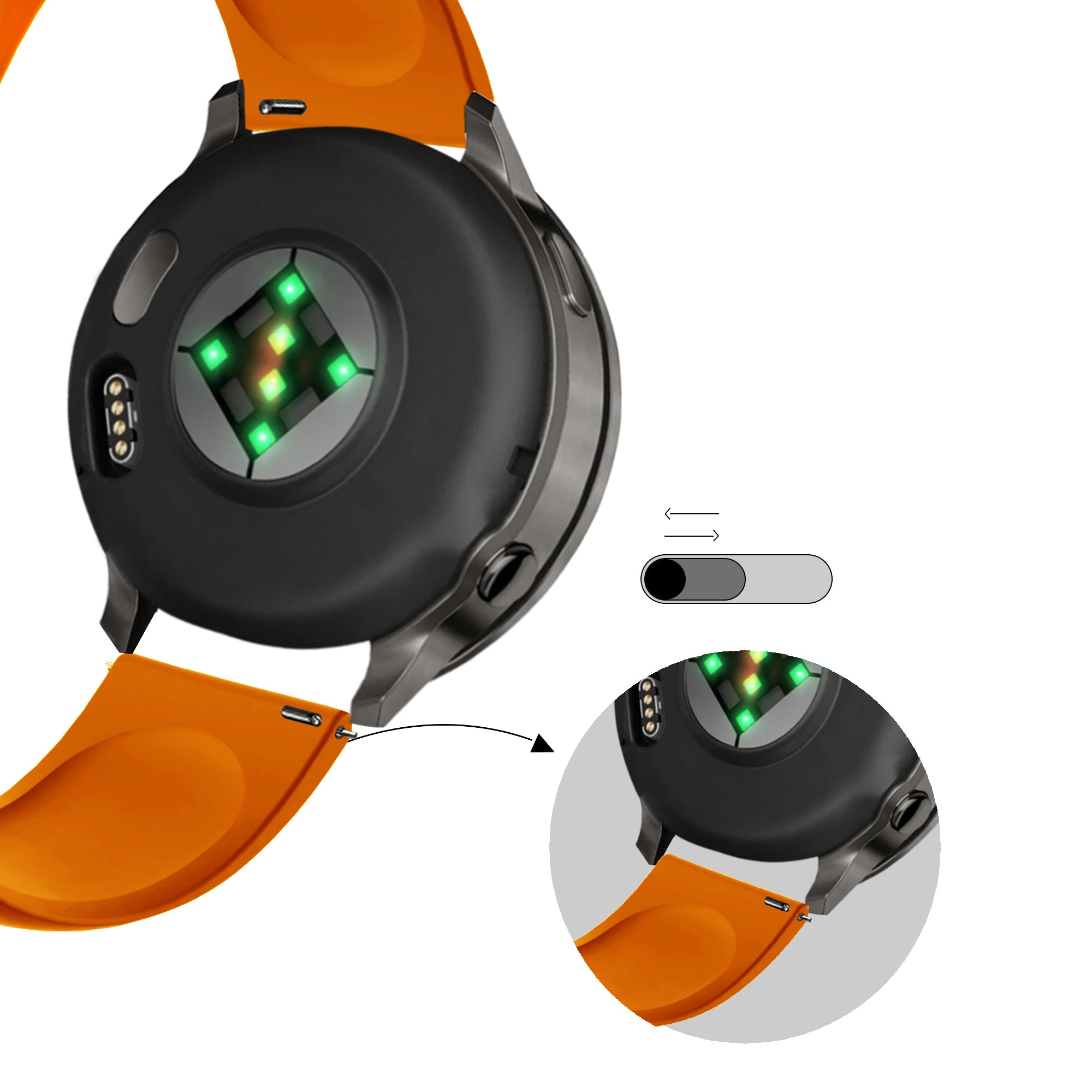 Bandz Correa deportiva 'Deluxe' Garmin Vivoactive 4 (naranja)