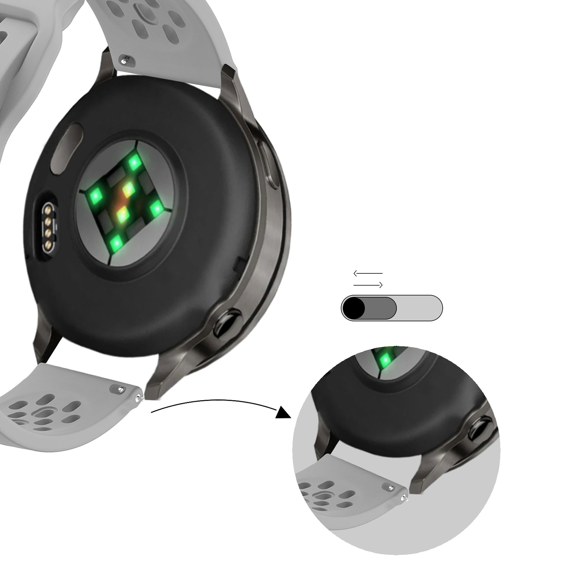 Bandz Correa silicona 'Air' Garmin Approach S42 (gris)