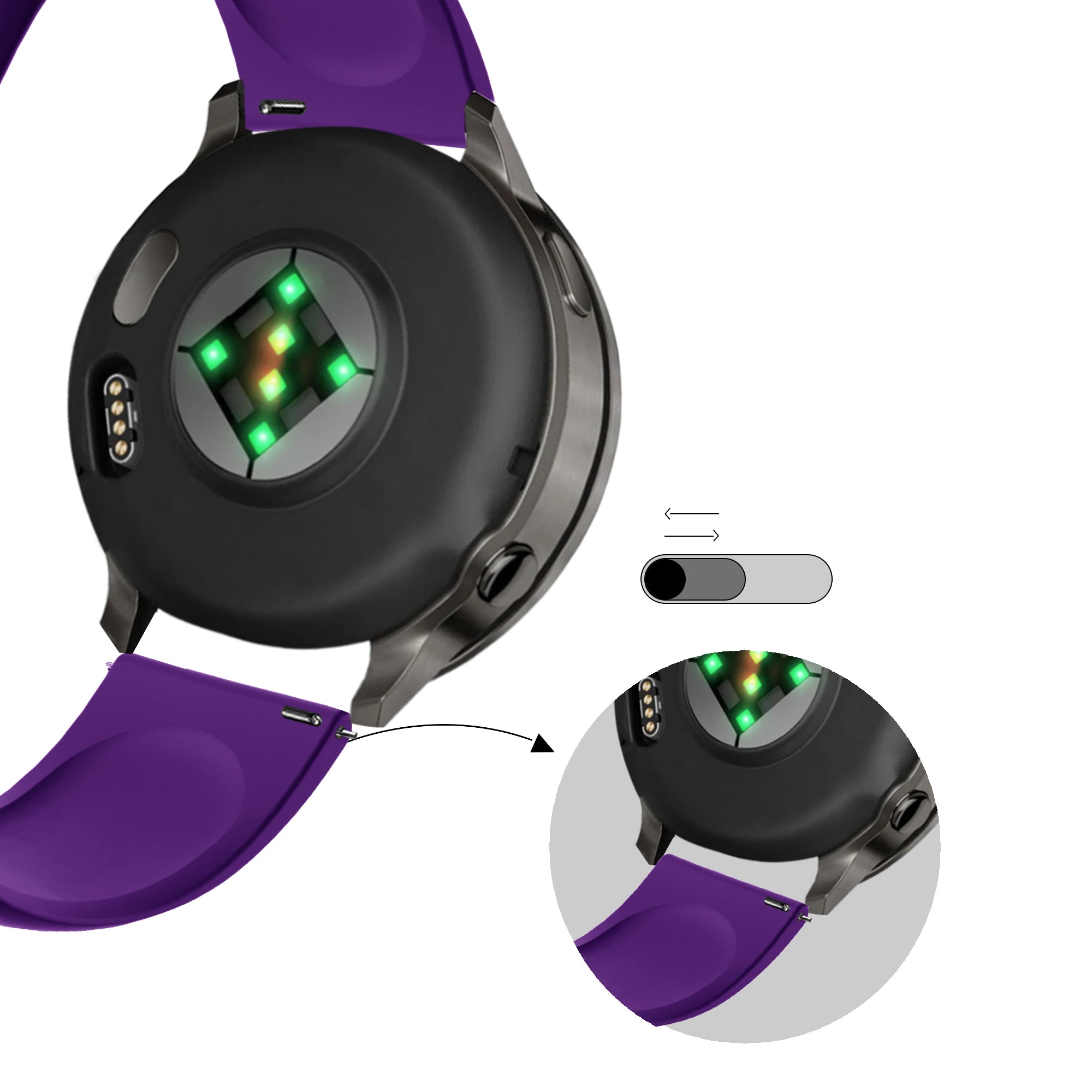 Bandz Correa deportiva 'Deluxe' Garmin Vivoactive 3 (púrpura)