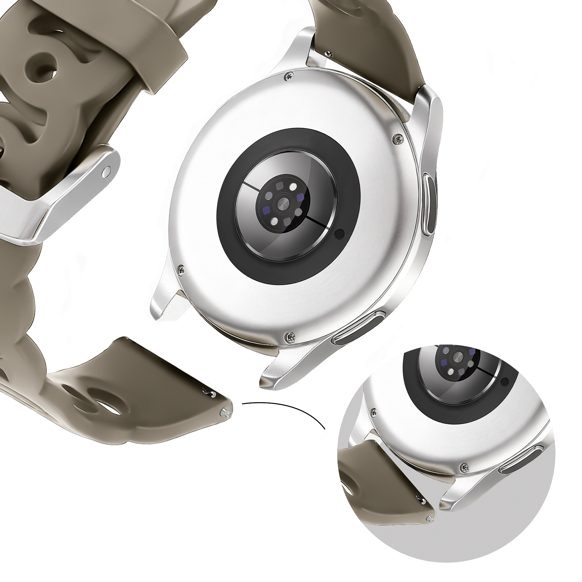 Bandz Correa silicona 'Cadenas' Samsung Galaxy Watch Active (beige-marrón)