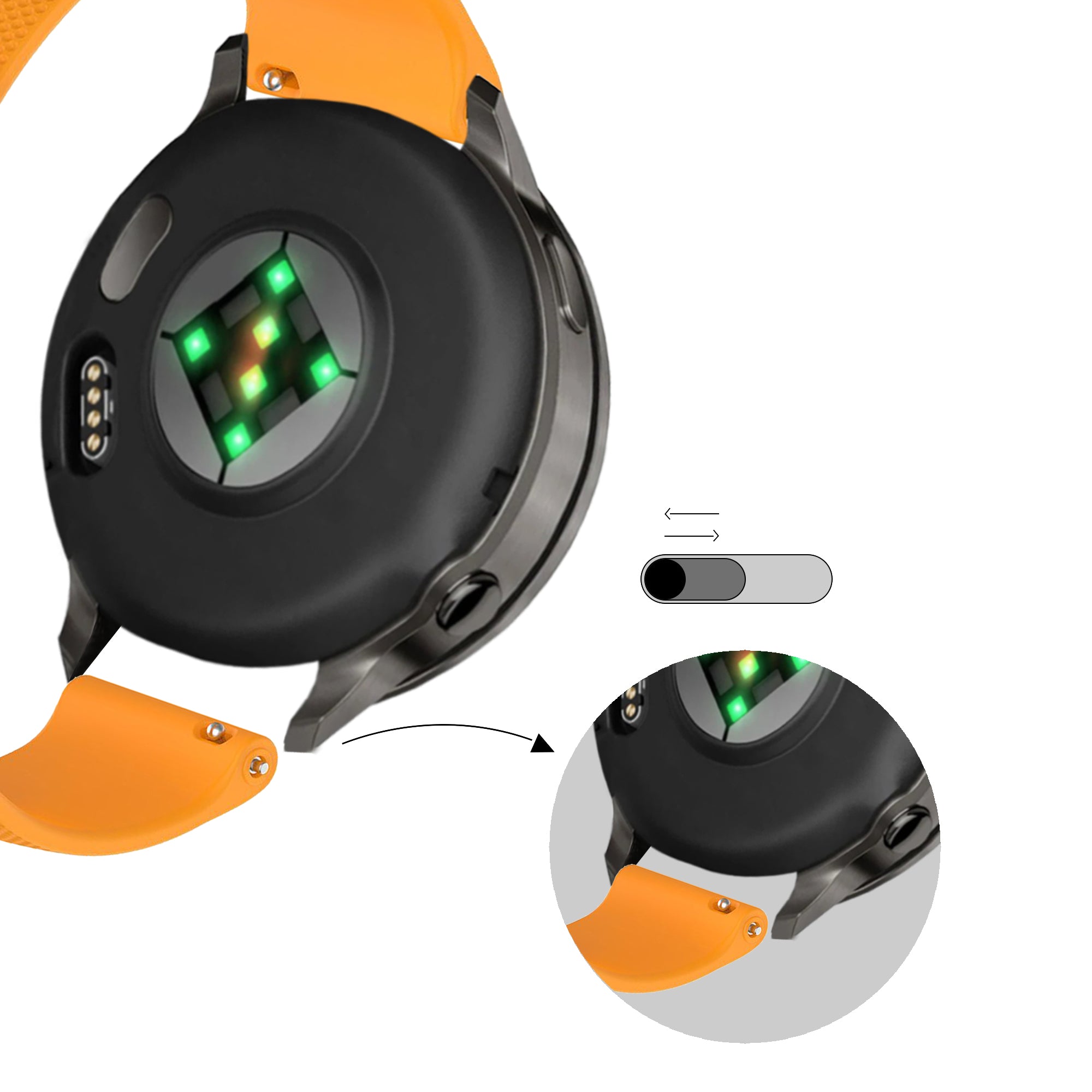 Bandz Correa silicona 'Premium' Garmin Forerunner 245 (naranja)