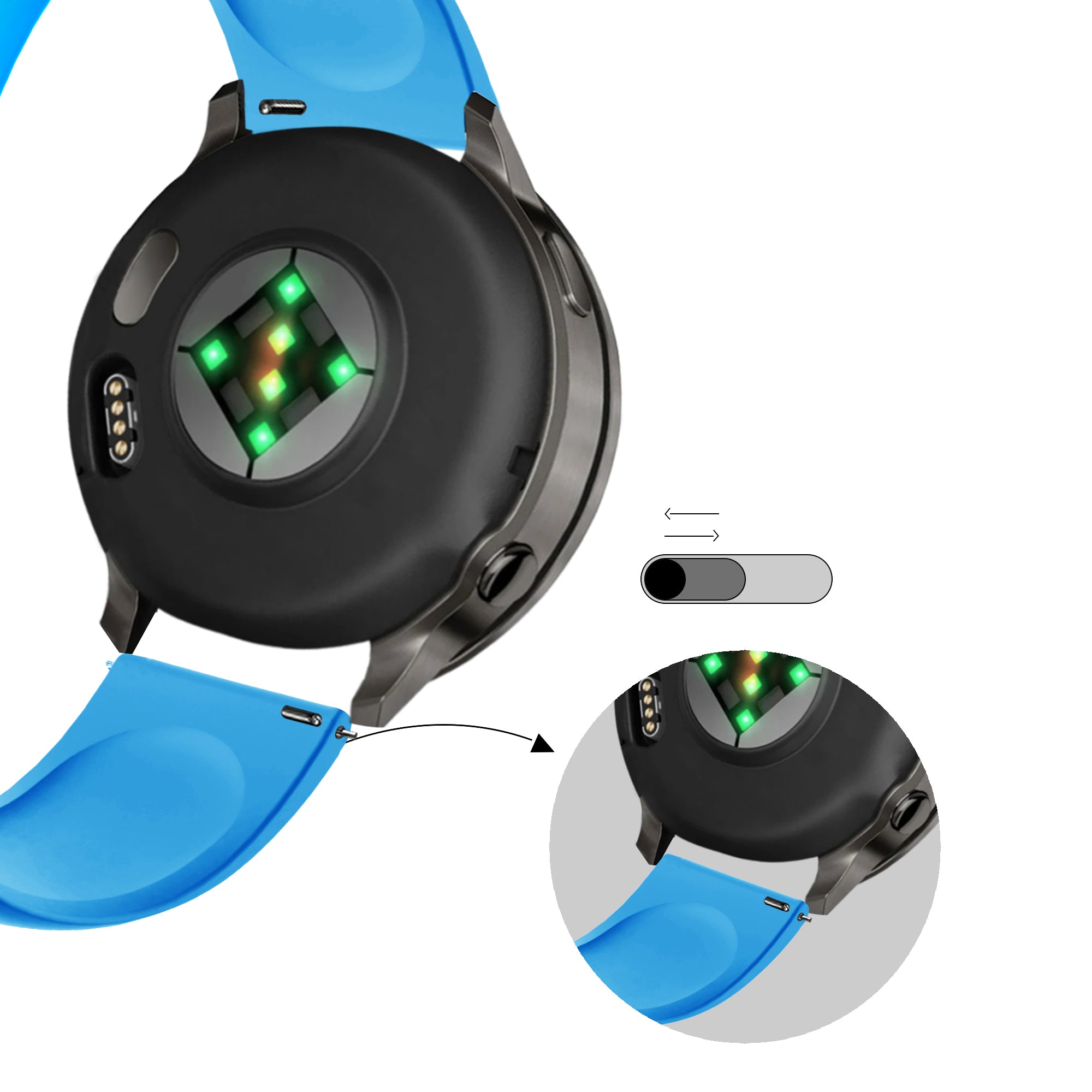 Bandz Correa deportiva 'Deluxe' Garmin Forerunner 265 (azul claro)