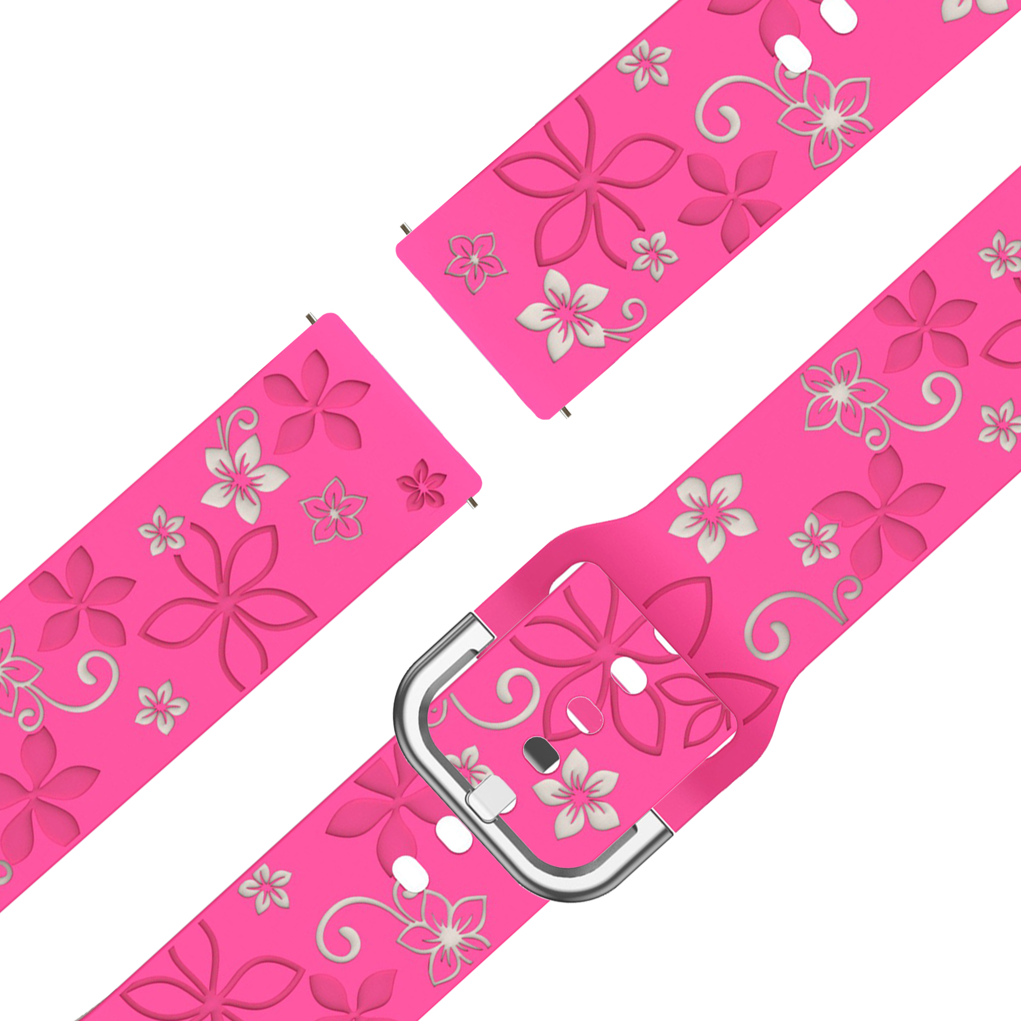 Bandz Correa silicona 'Flores' Garmin Venu (rosa brillante/blanco estrella)