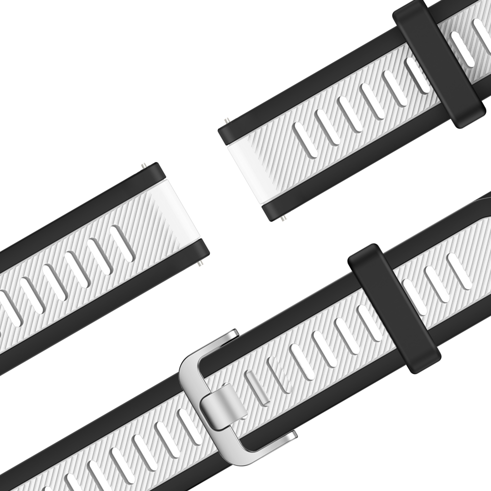 Bandz Garmin Vivoactive 3 Dual Buckled Sport Strap (Black/White)