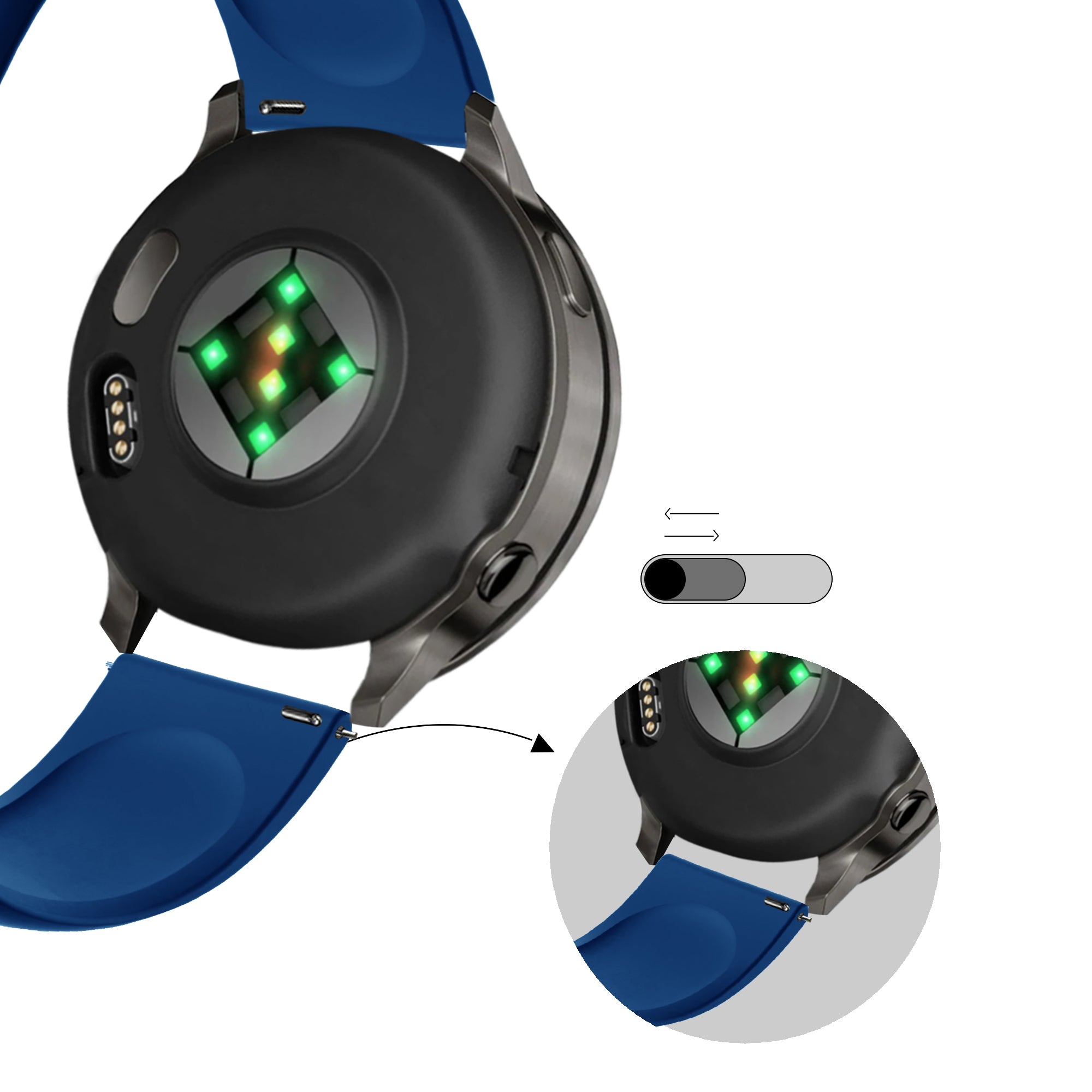 Bandz Correa deportiva 'Deluxe' Garmin Forerunner 255 (azul real)