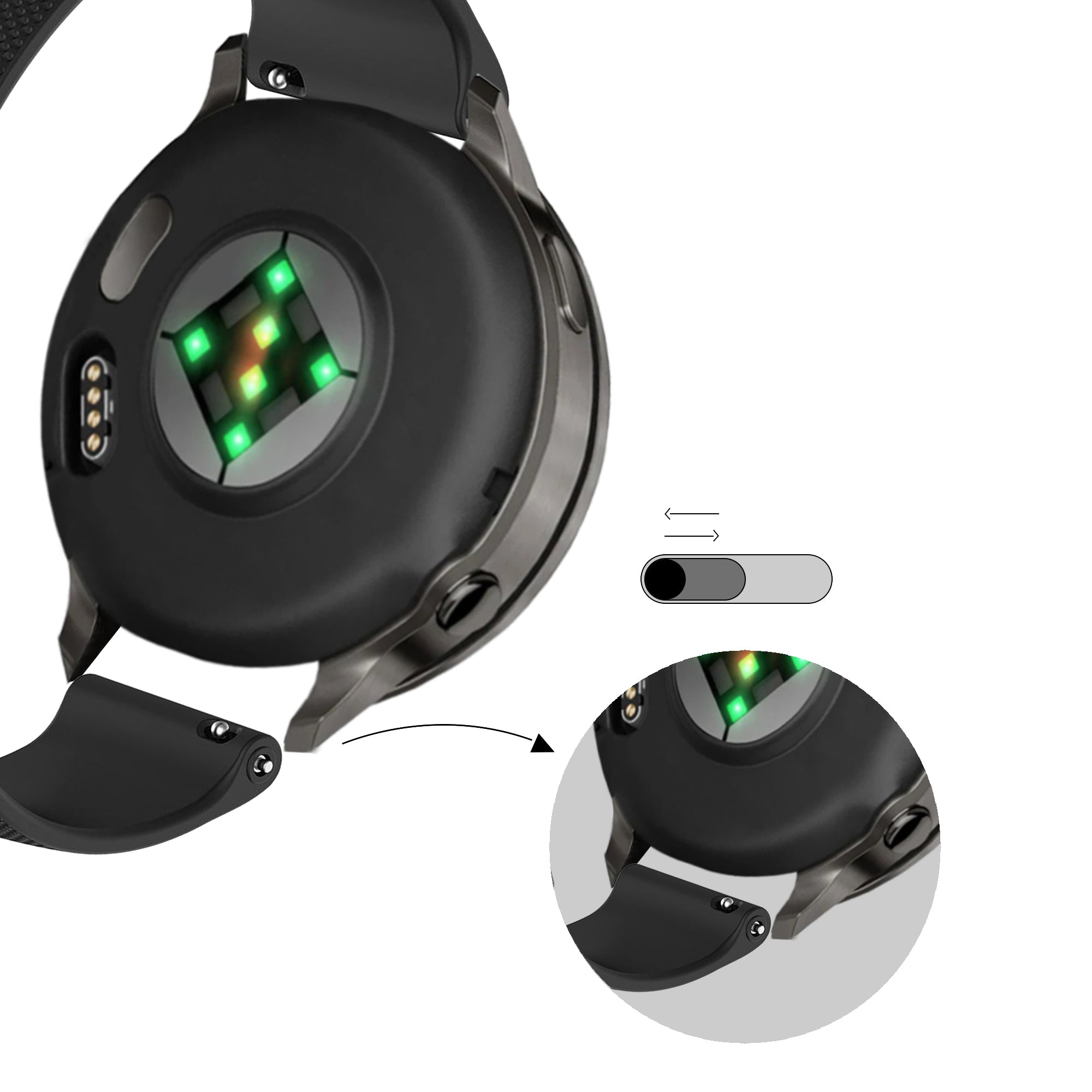 Bandz Correa silicona 'Premium' Garmin Forerunner 265 (negro)