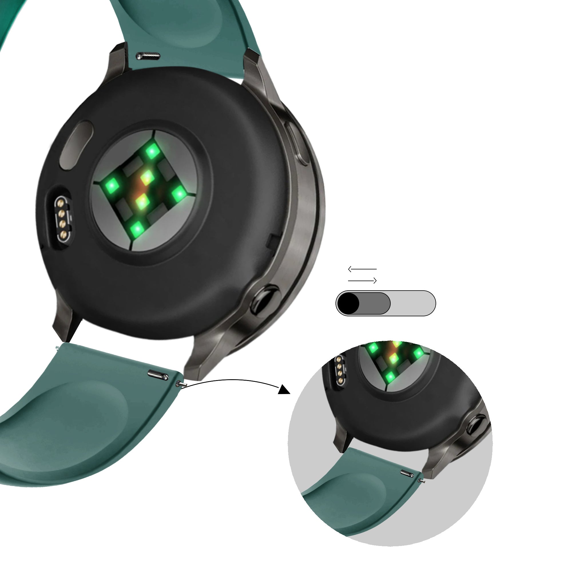 Bandz Correa deportiva 'Deluxe' Garmin Vivoactive 4s (viridiano)