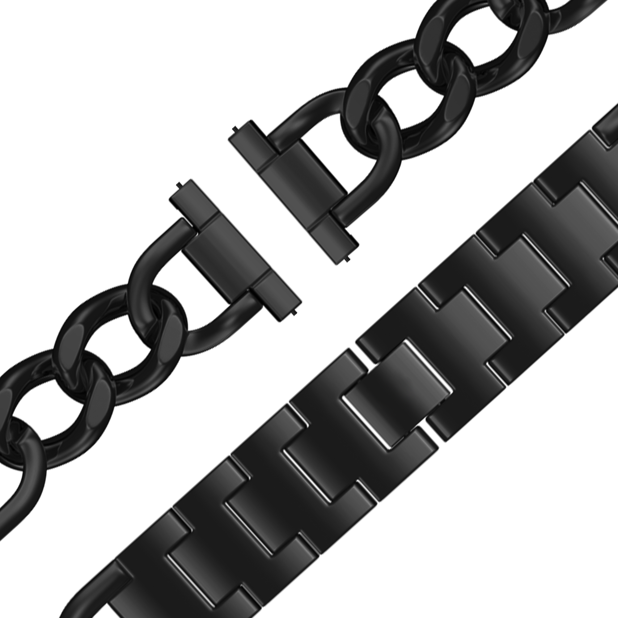 Bandz Garmin Forerunner 570 - 42mm Metal Strap 'Chains' (Black)