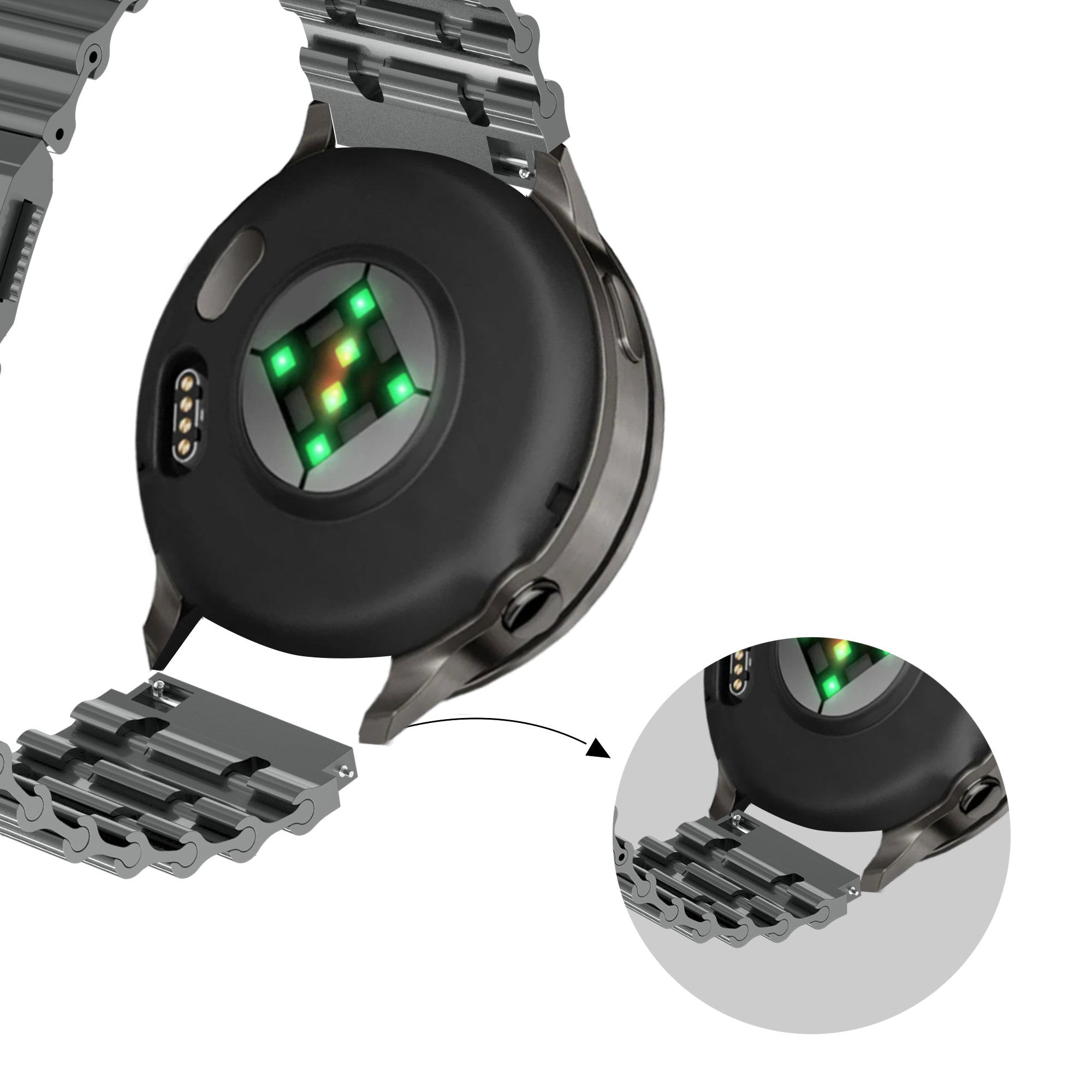 Bandz Correa acero 'Ocean' Amazfit Active Max Premium (grafito)