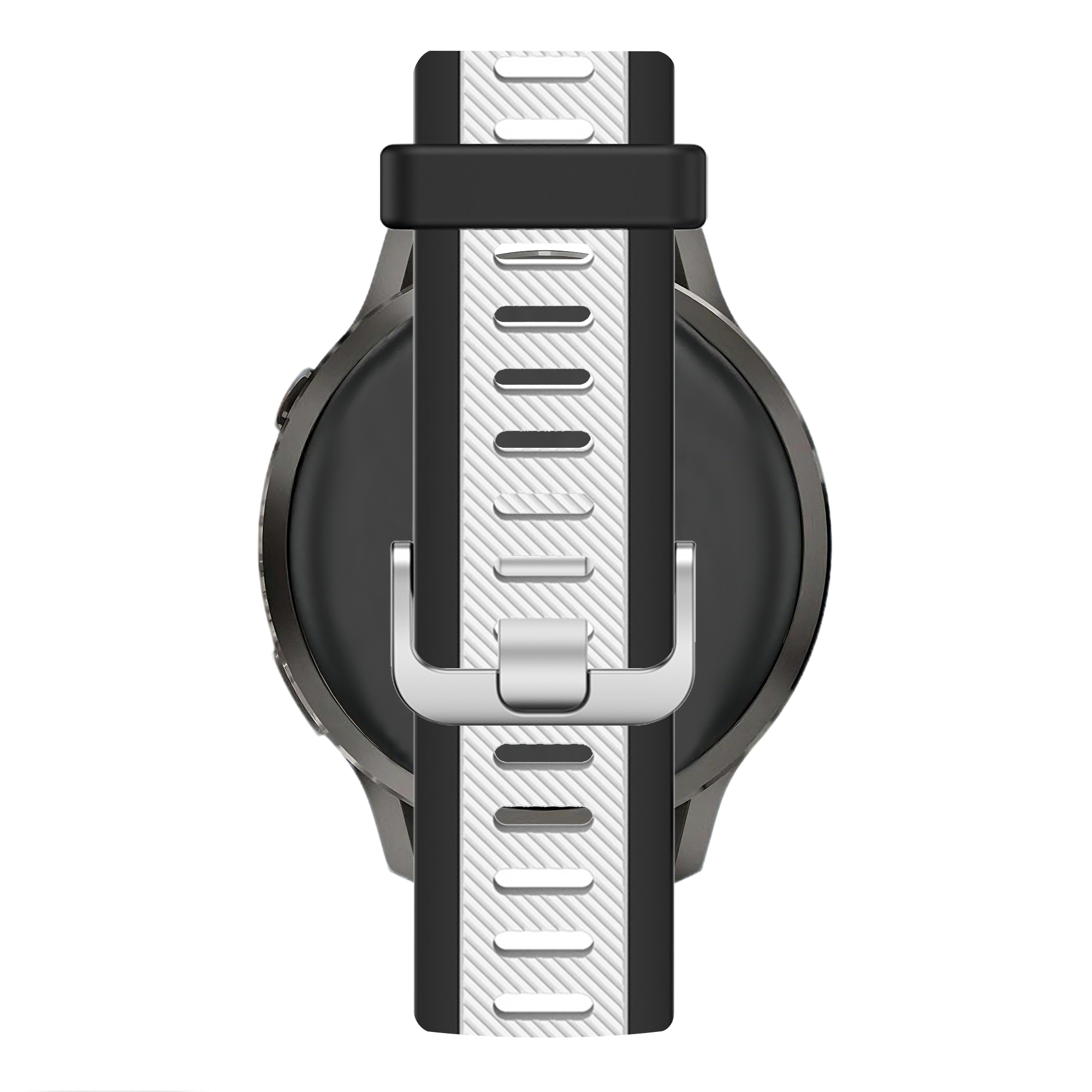 Bandz Garmin Vivoactive 3 Dual Buckled Sport Strap (Black/White)
