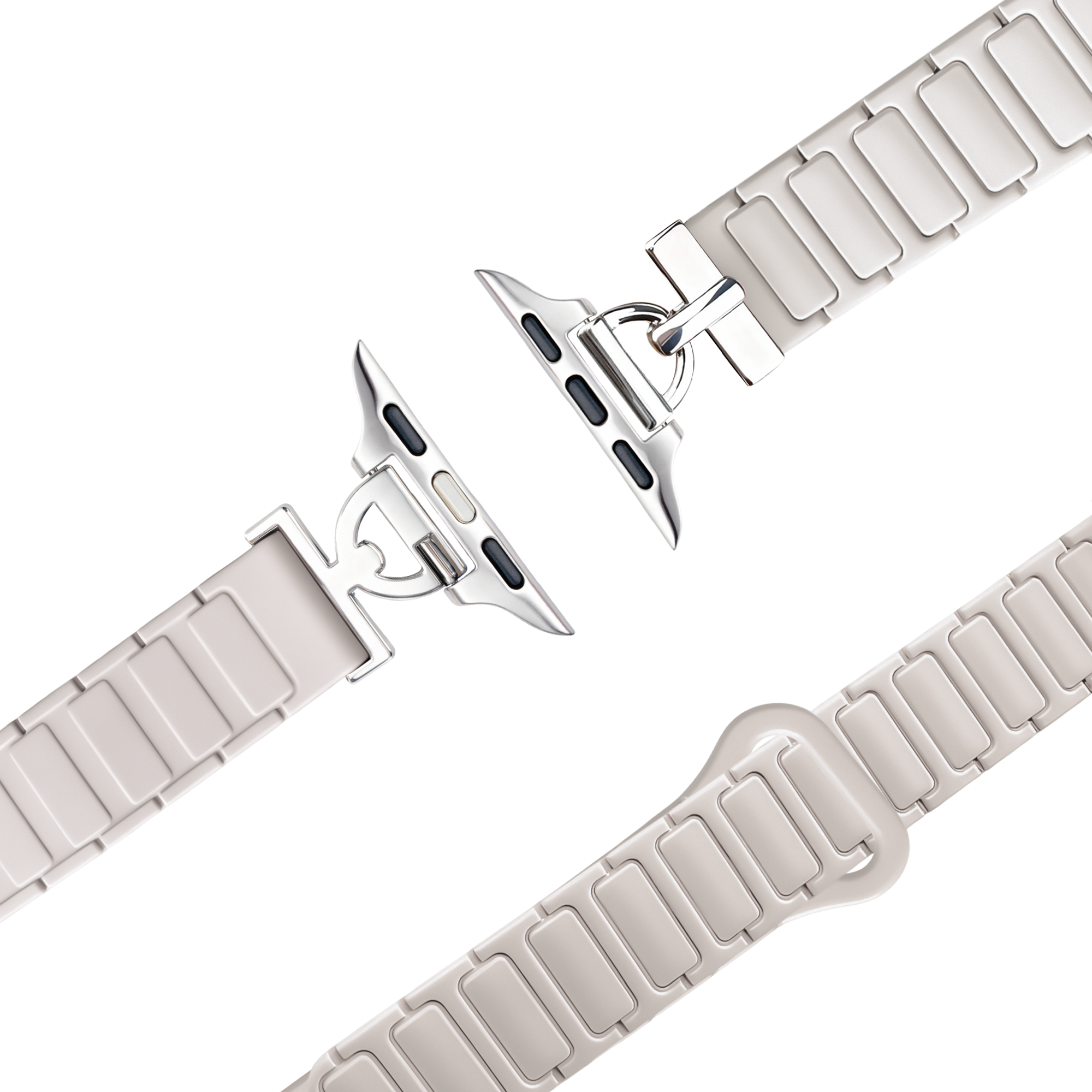 Bandz Apple Watch Magnetic Silicone Strap 'Slim' (Starlight)