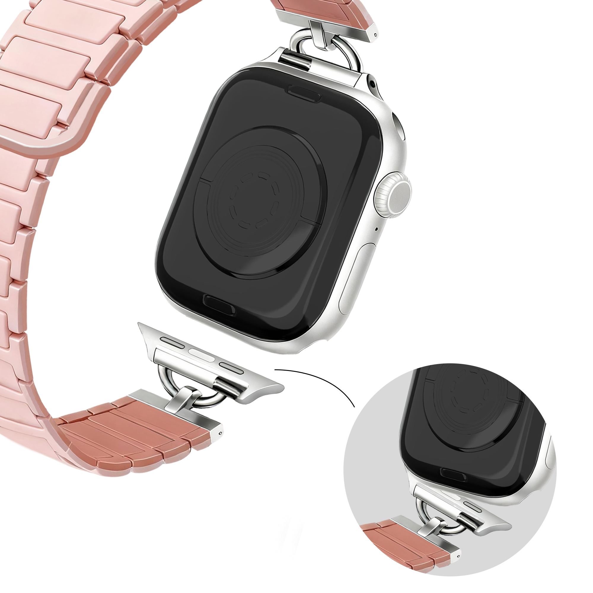 Bandz Correa silicona magnético 'fino' Apple Watch (rosa)