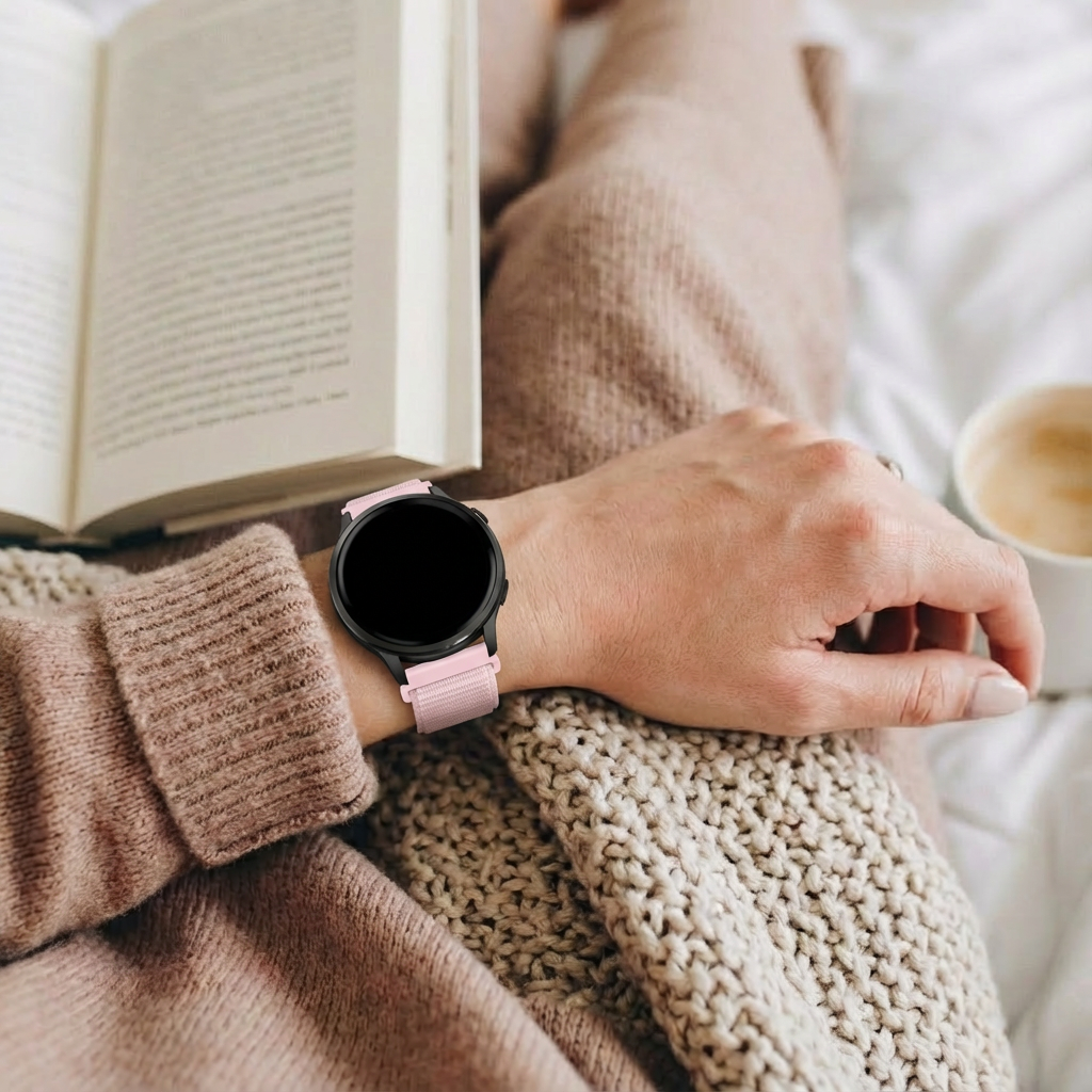 Bandz Garmin Vivomove 3s Nylon Loop Strap (Light Pink)