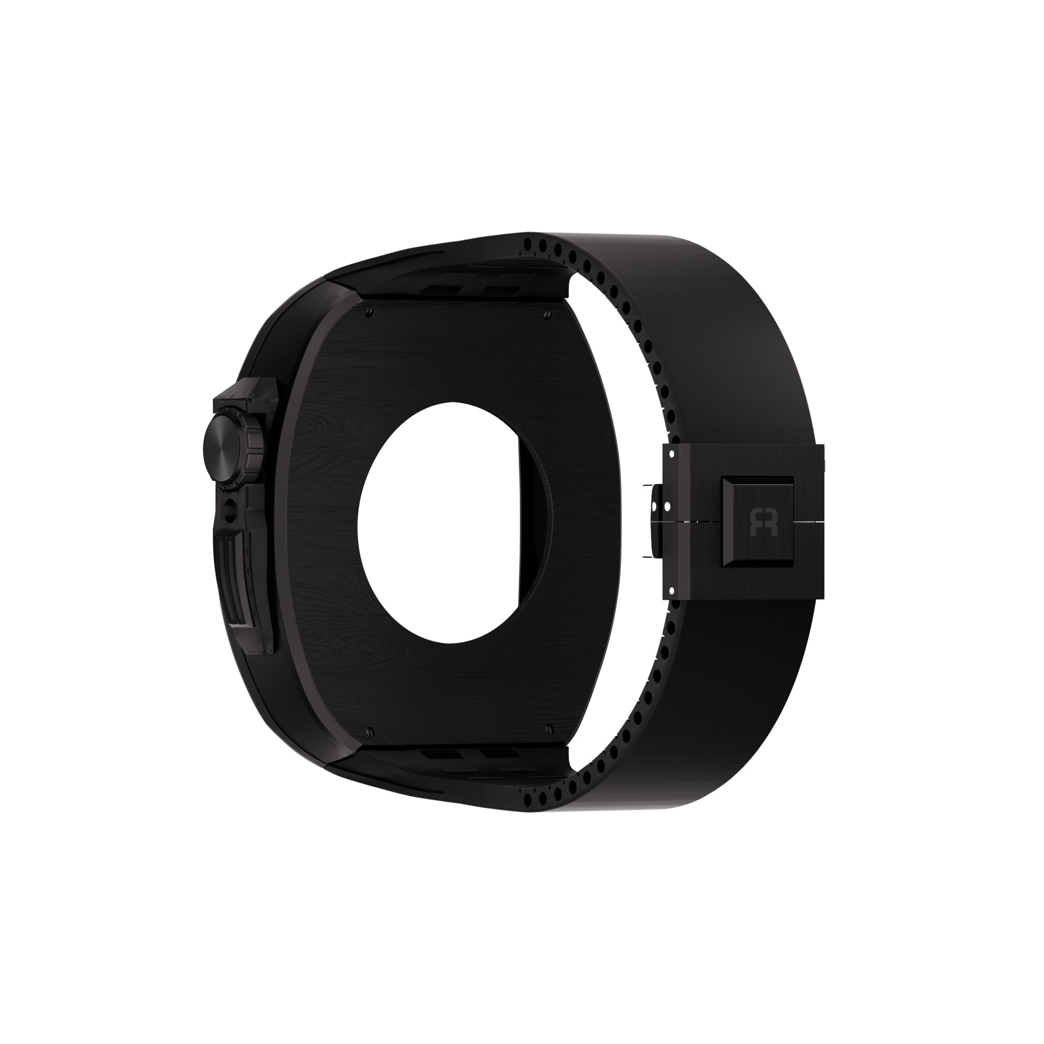 Reqior Apple Watch 45mm Polymer Case with Rubber Strap (Carbon Black)