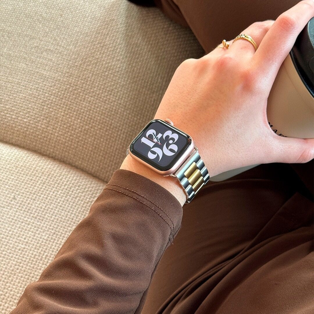 Correa acero Apple Watch (plata/oro)