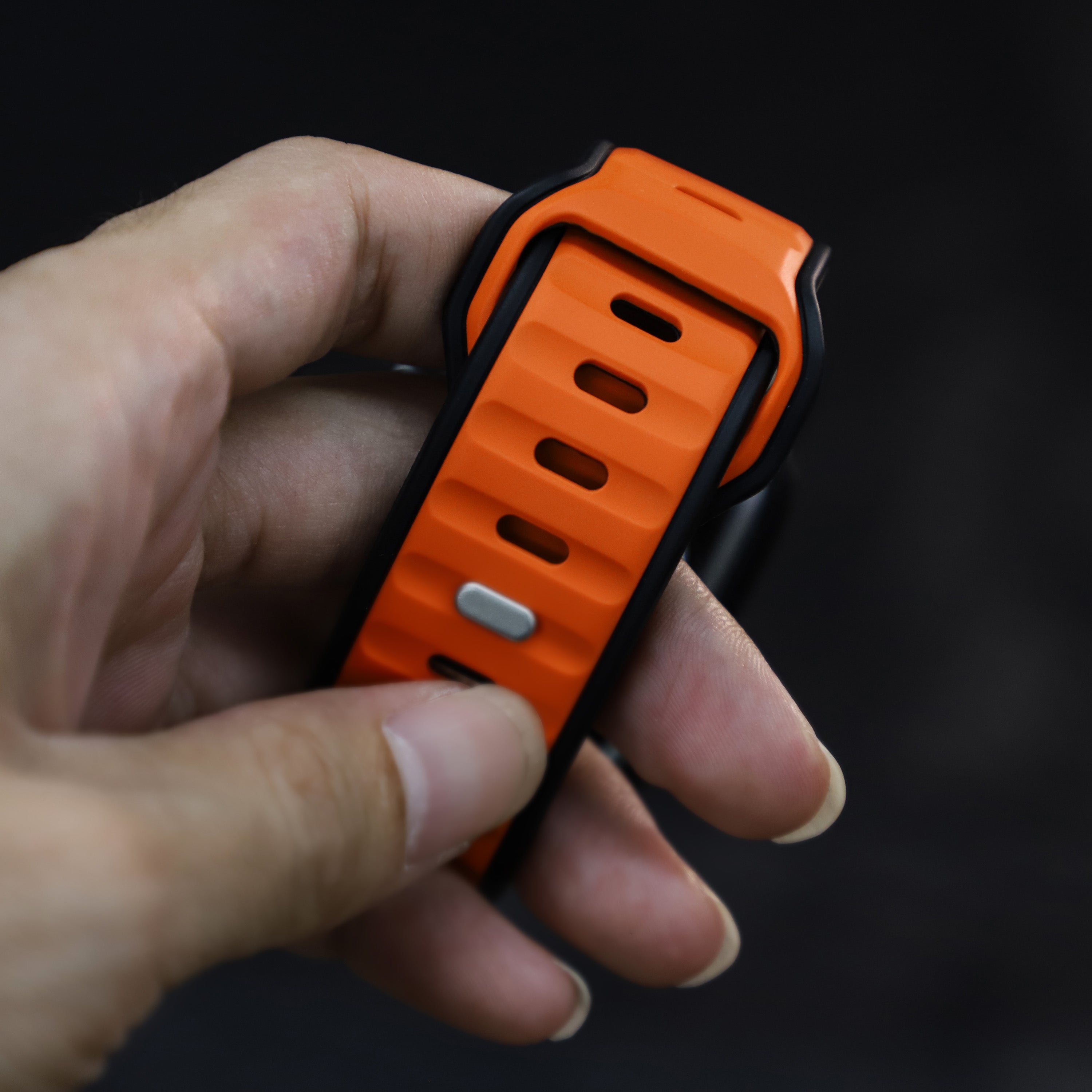 Correa de silicona premium outdoor Apple Watch (naranja/negra)