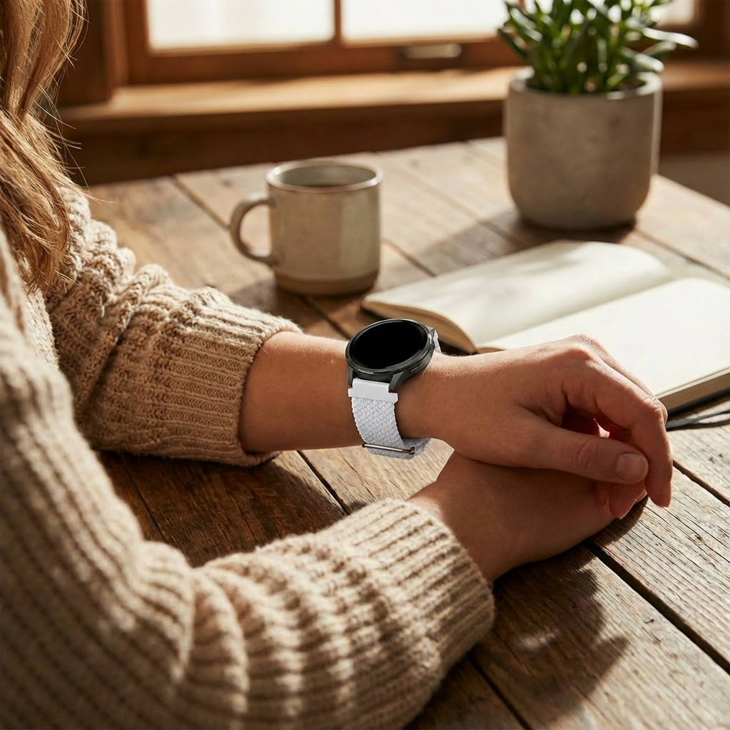 Bandz Correa trenzada ajustable Garmin Venu 4 - 41mm (blanco)