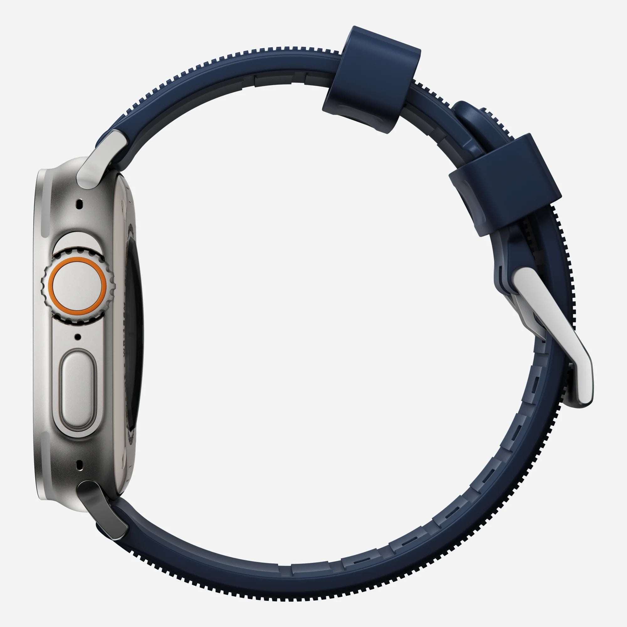 Nomad Correa de silicona resistente Apple Watch plateado/atlantico azul)
