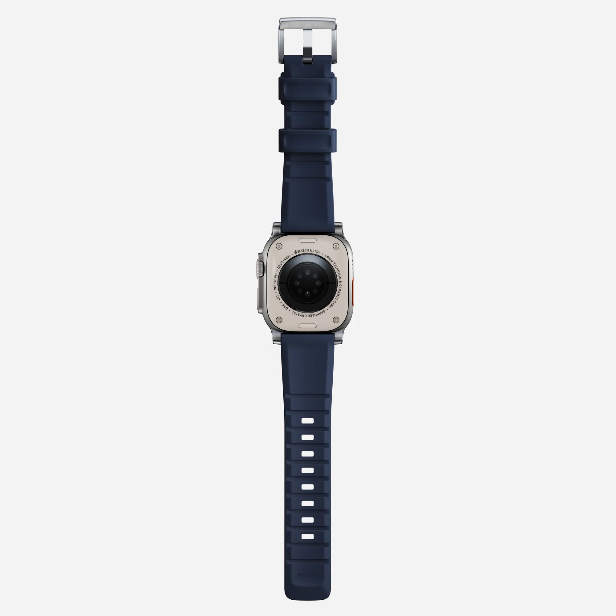 Nomad Correa de silicona resistente Apple Watch plateado/atlantico azul)