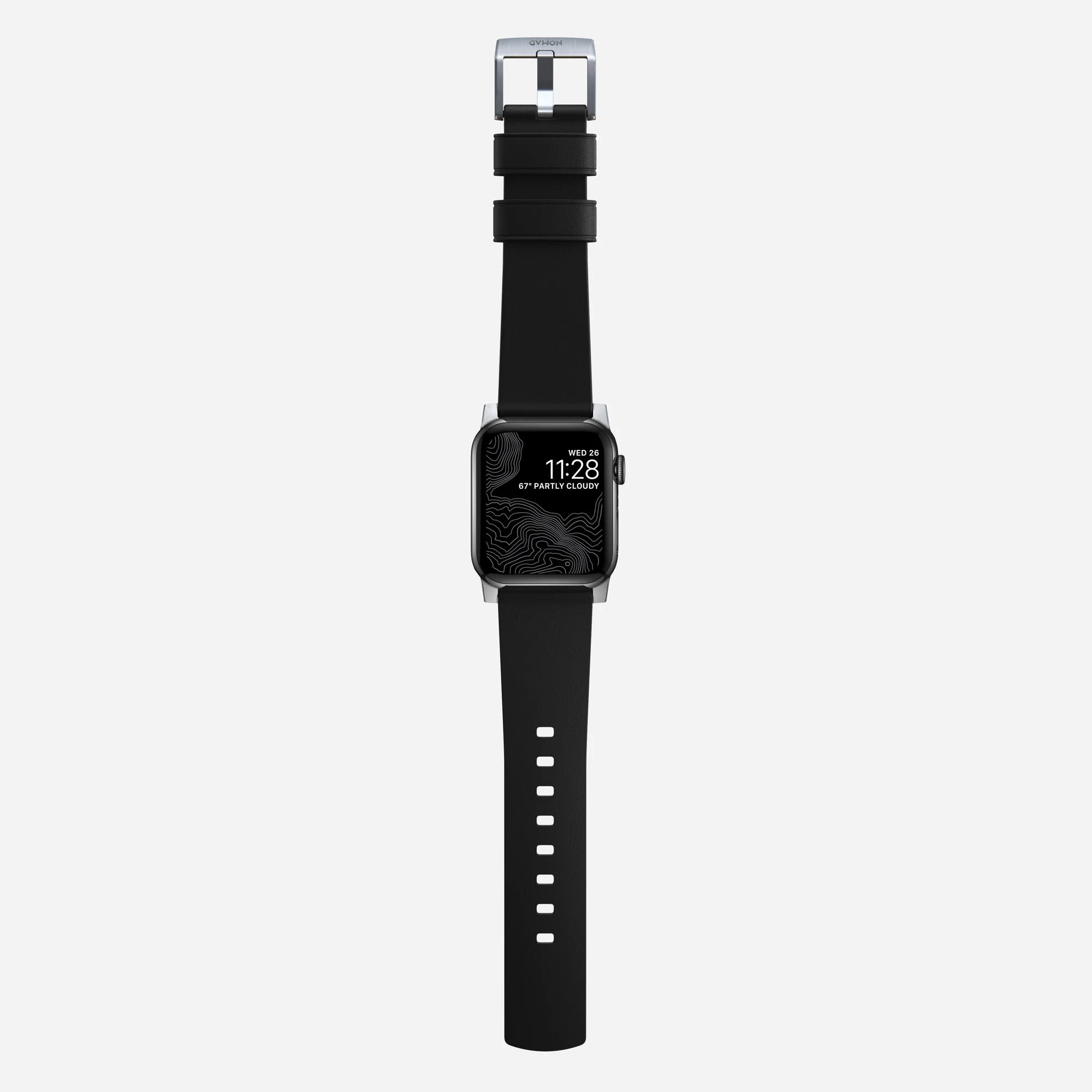 Nomad Correa hibrida Apple Watch Active Pro (negro/plateado)