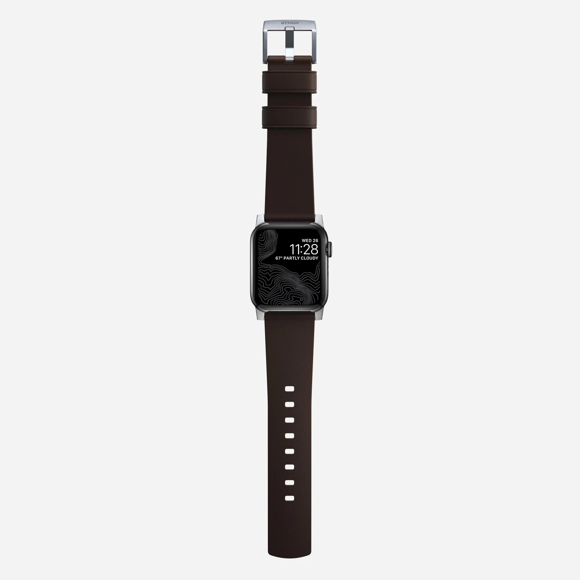 Nomad Active Pro Apple Watch Hybrid Strap (Brown/Silver)