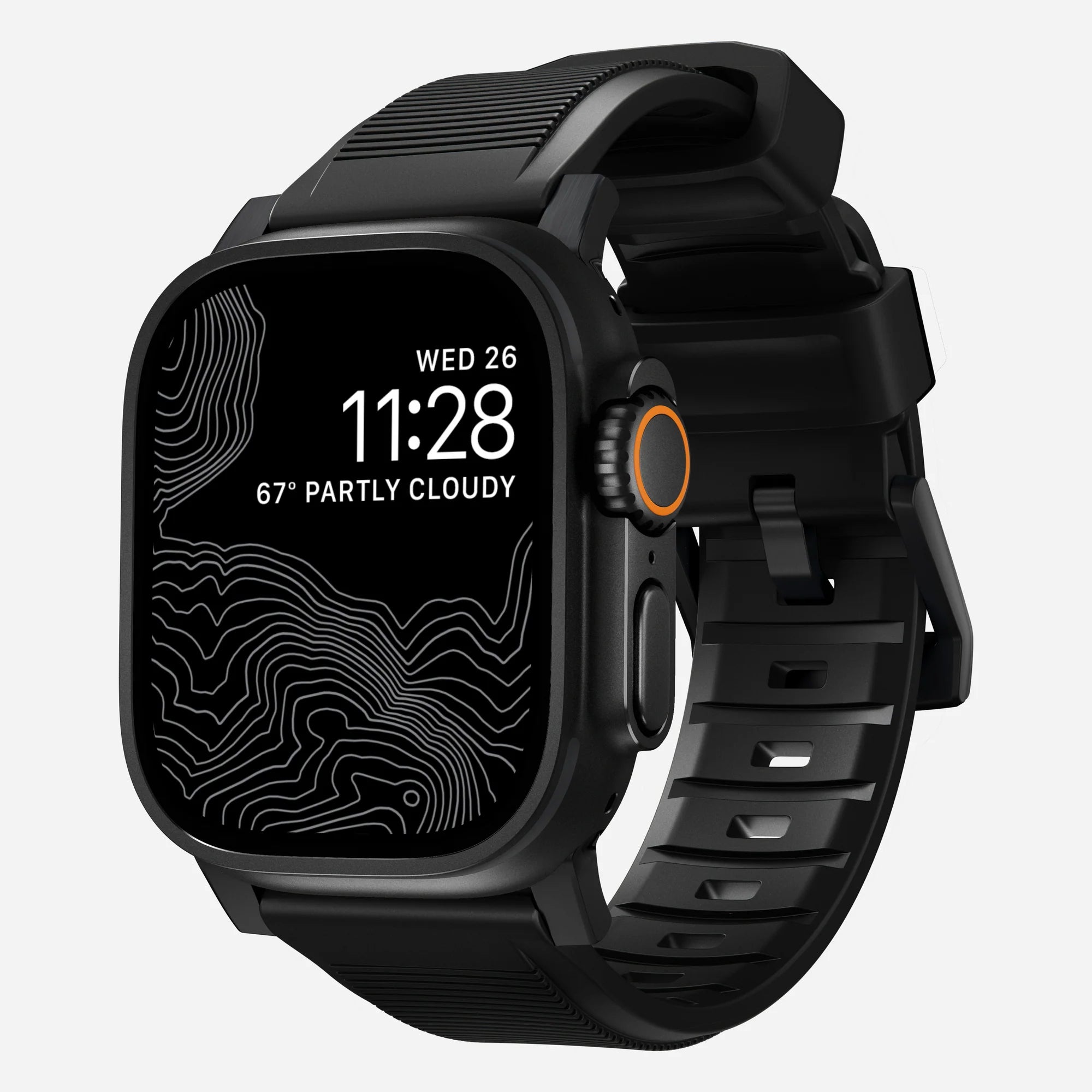 Nomad Correa de silicona resistente Apple Watch (negro)