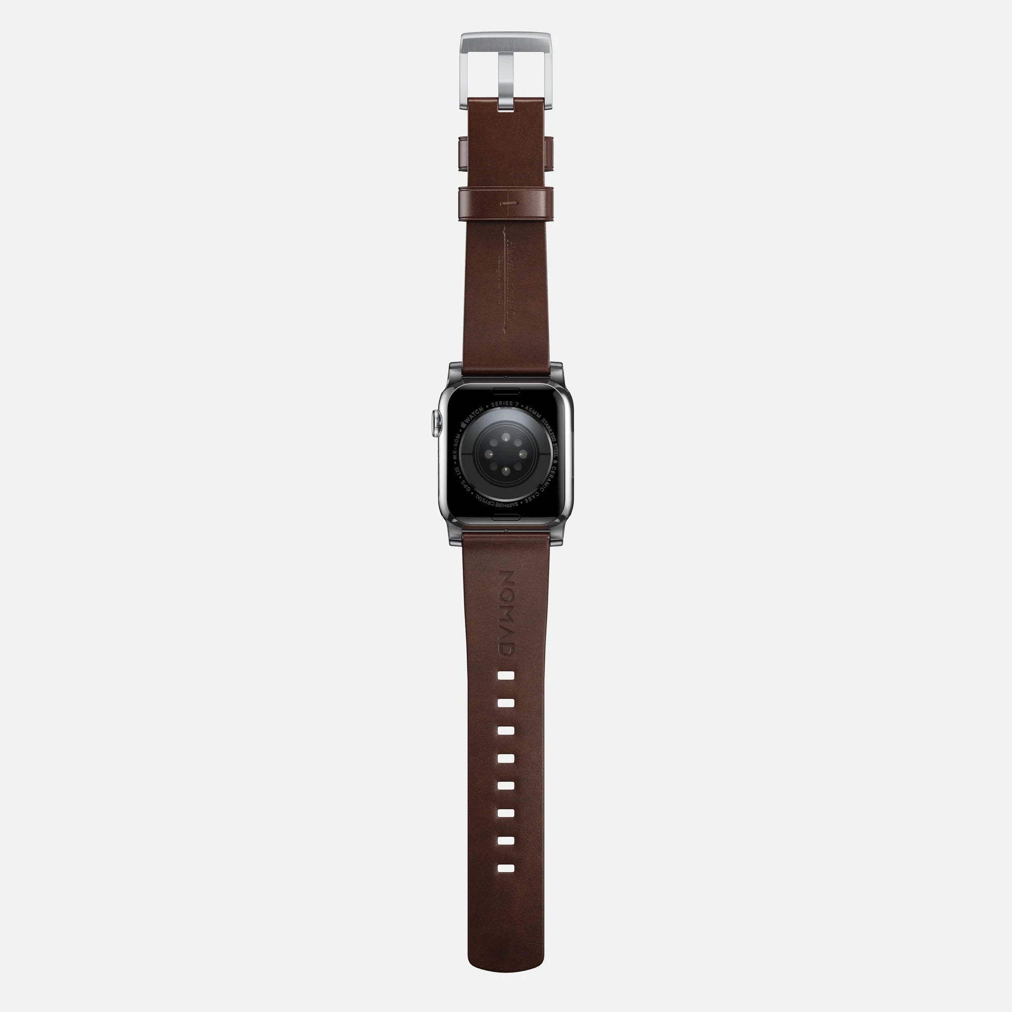 Nomad Correa cuero moderna Apple Watch (marrón/plateado)