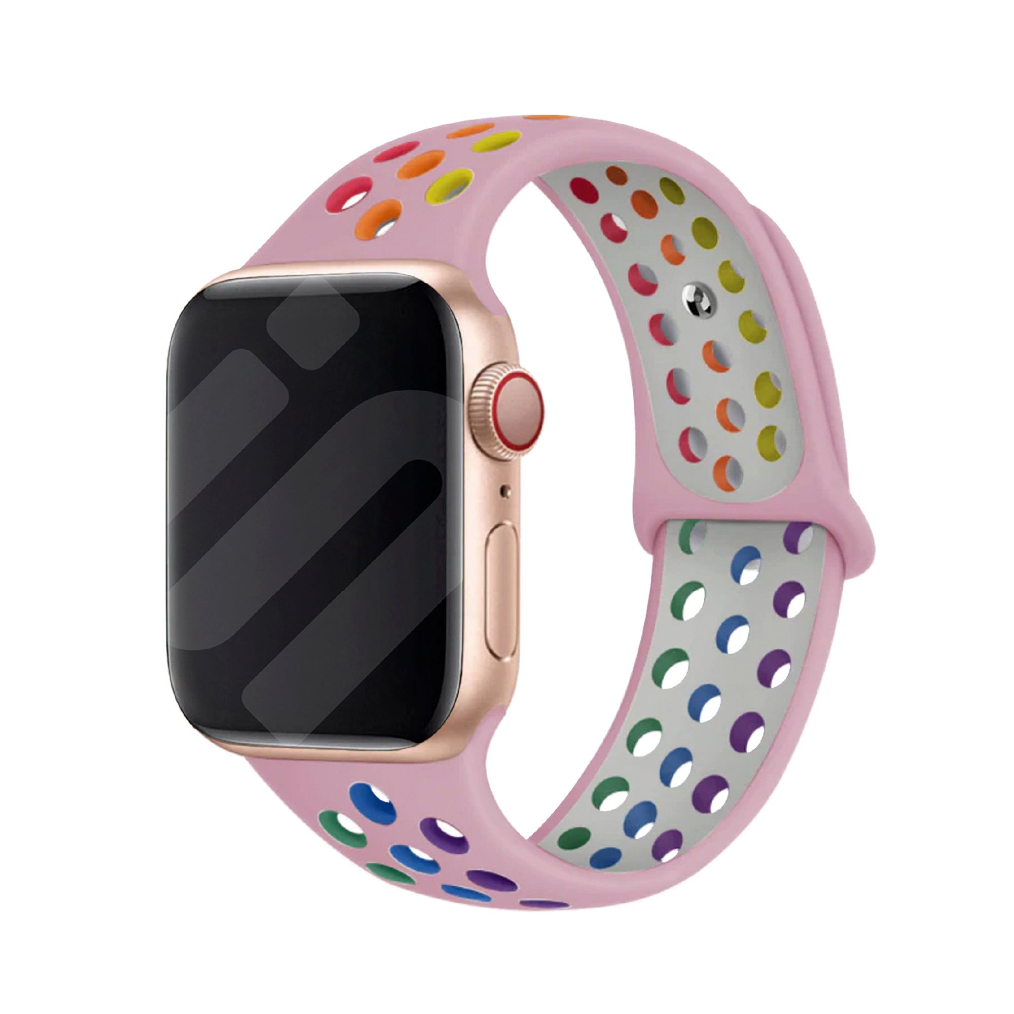 Apple Watch Sport Strap (Pink/Rainbow)