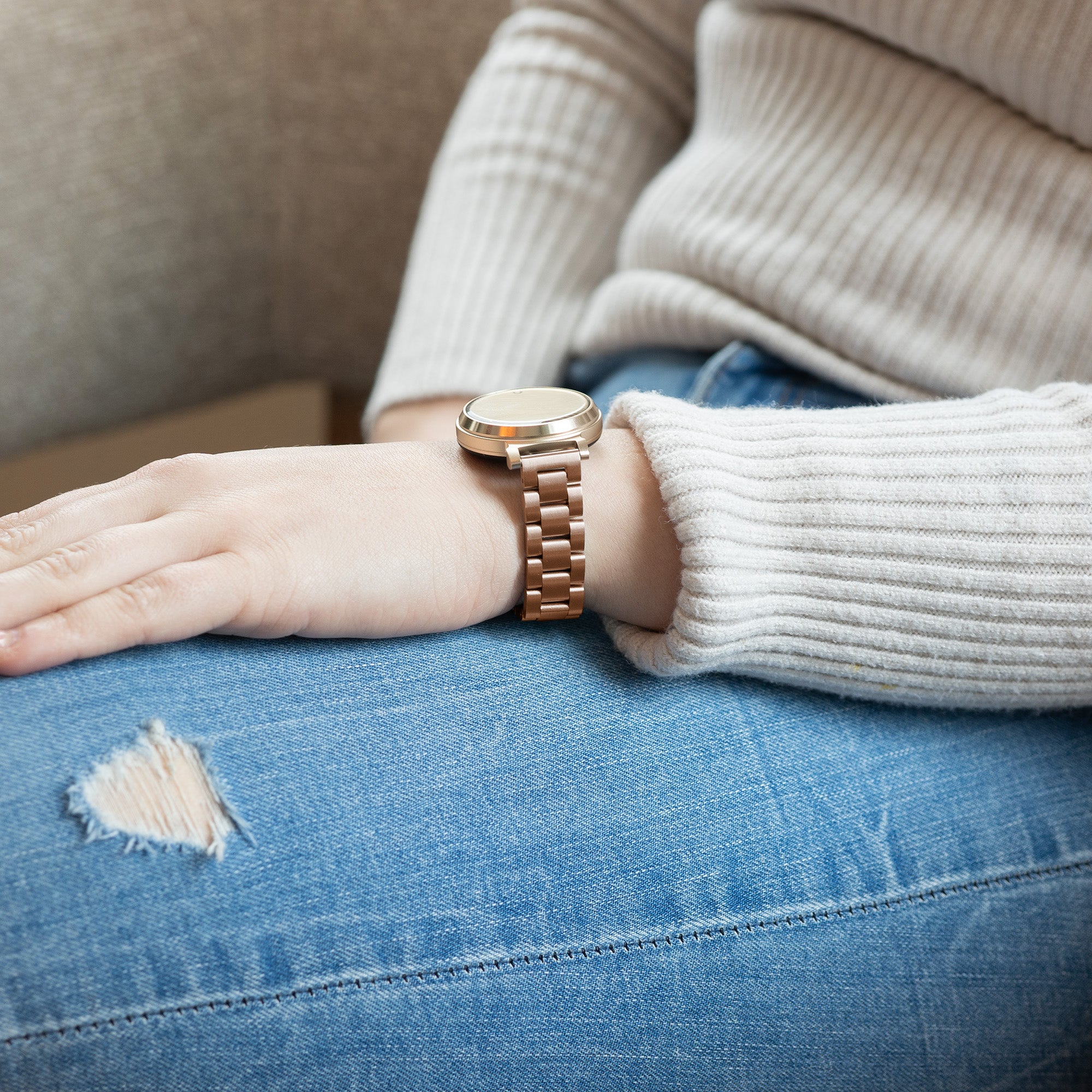 Garmin Lily Steel Strap (Rose Gold)