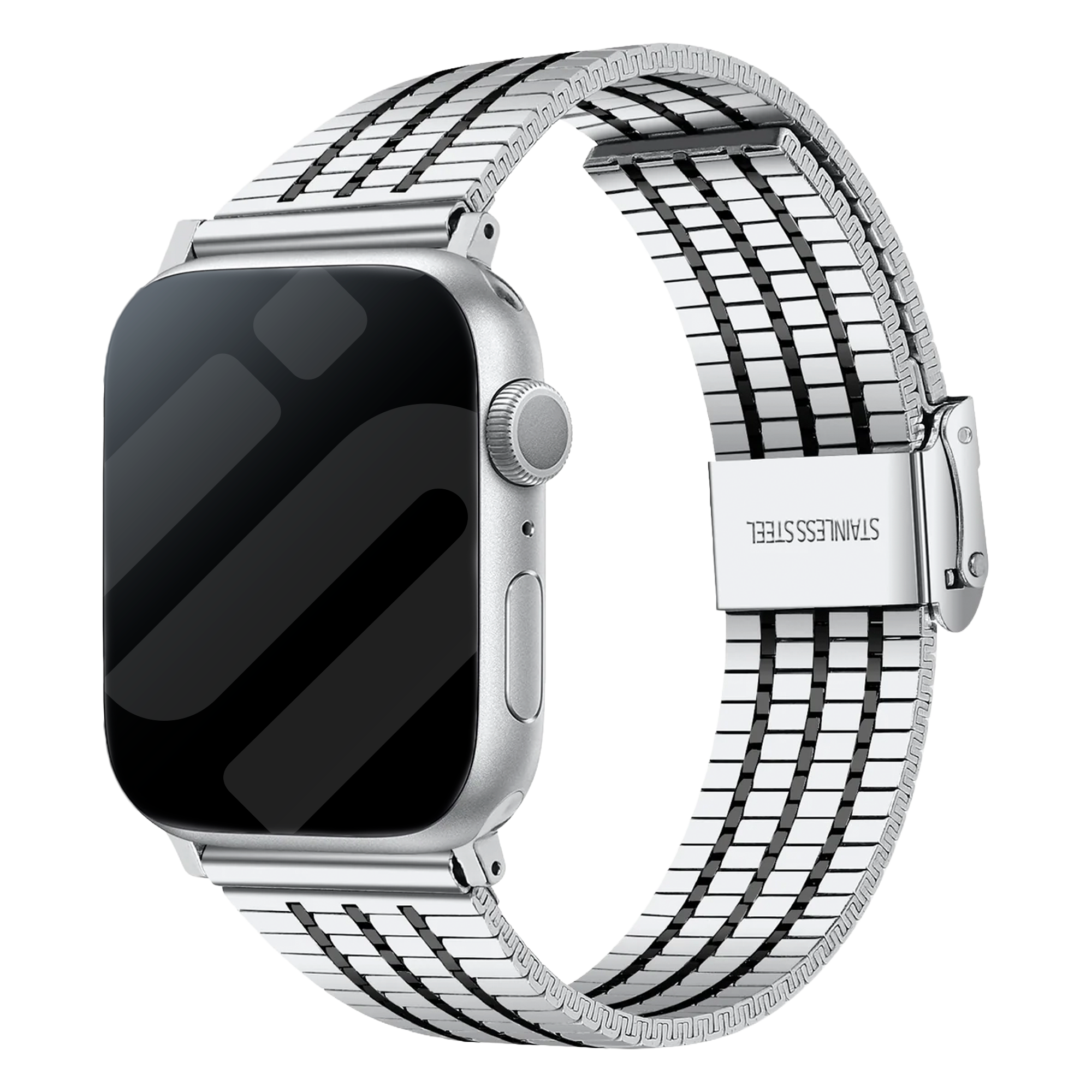 Correa acero inoxidable Apple Watch (plata/negro)