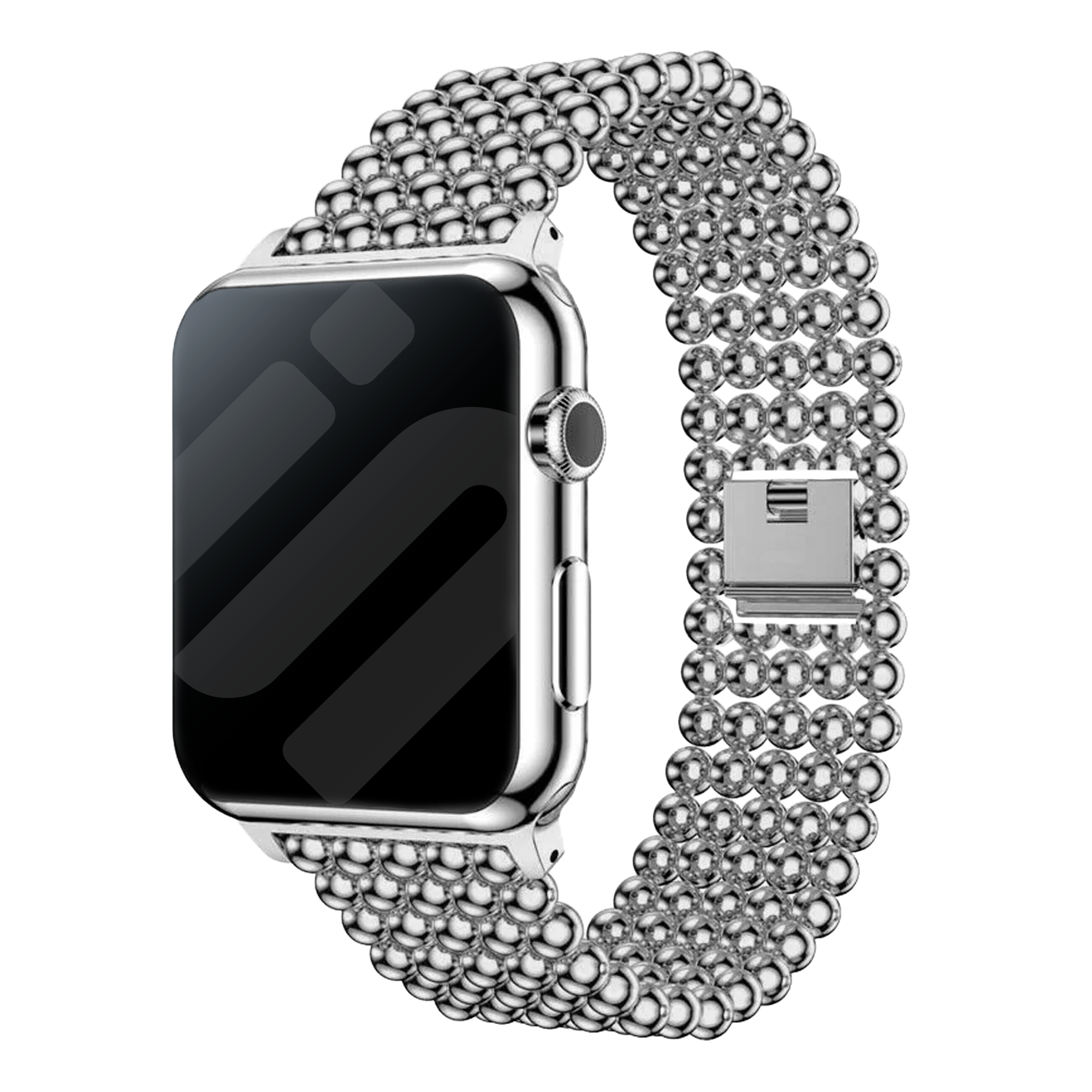 Apple Watch Beaded Steel Strap (Silver)
