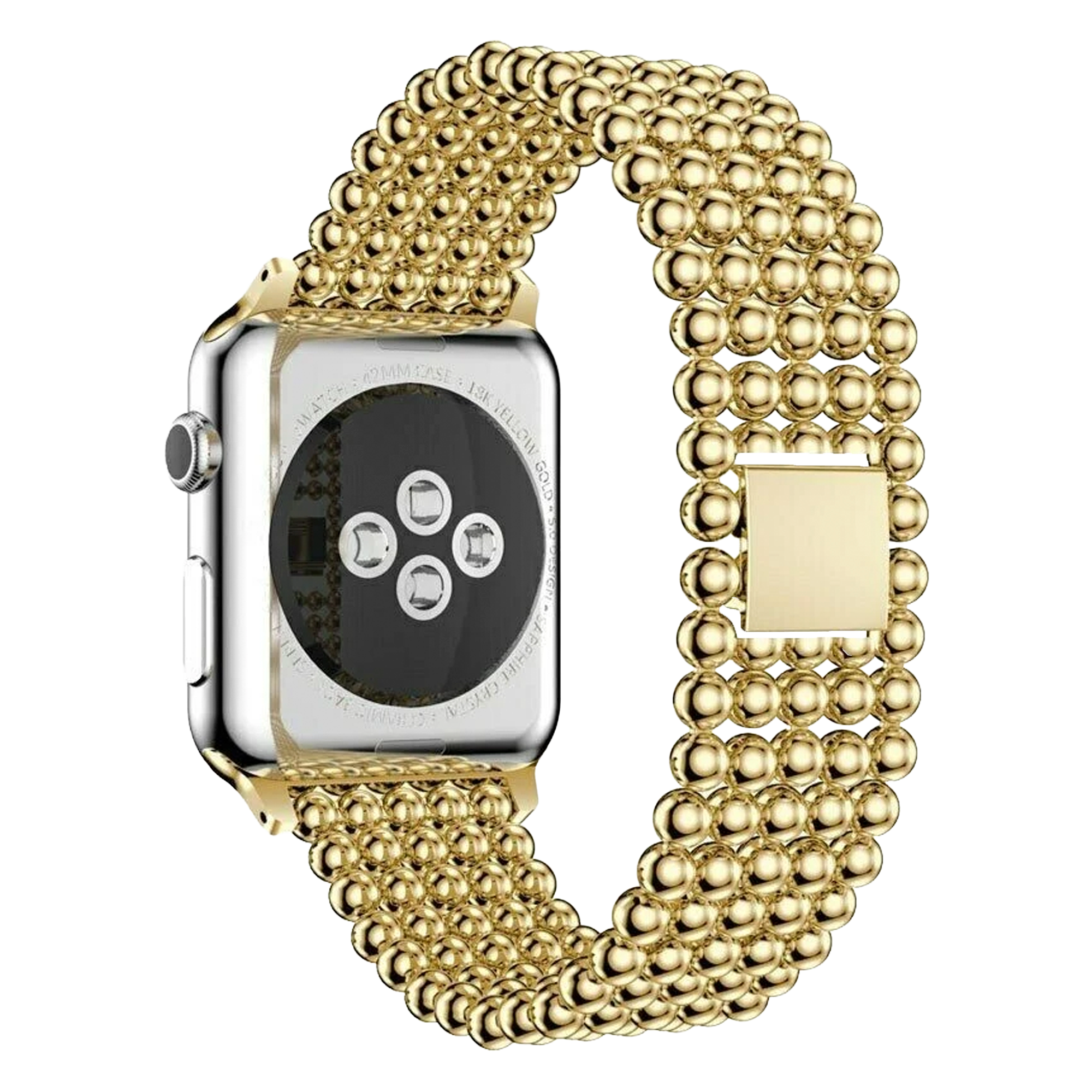 Correa de cuentas acero Apple Watch (dorado)