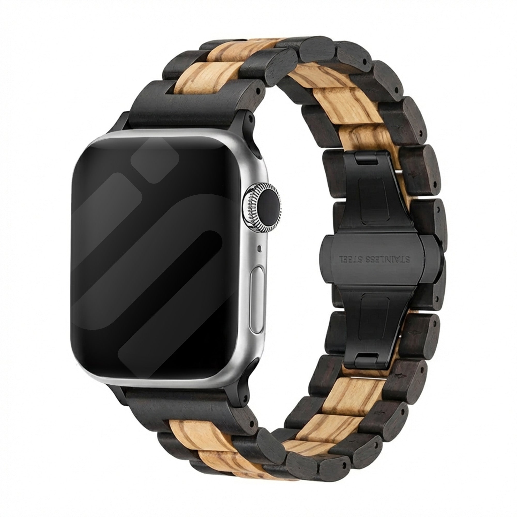 Correa de madera Apple Watch (negra/tostada)