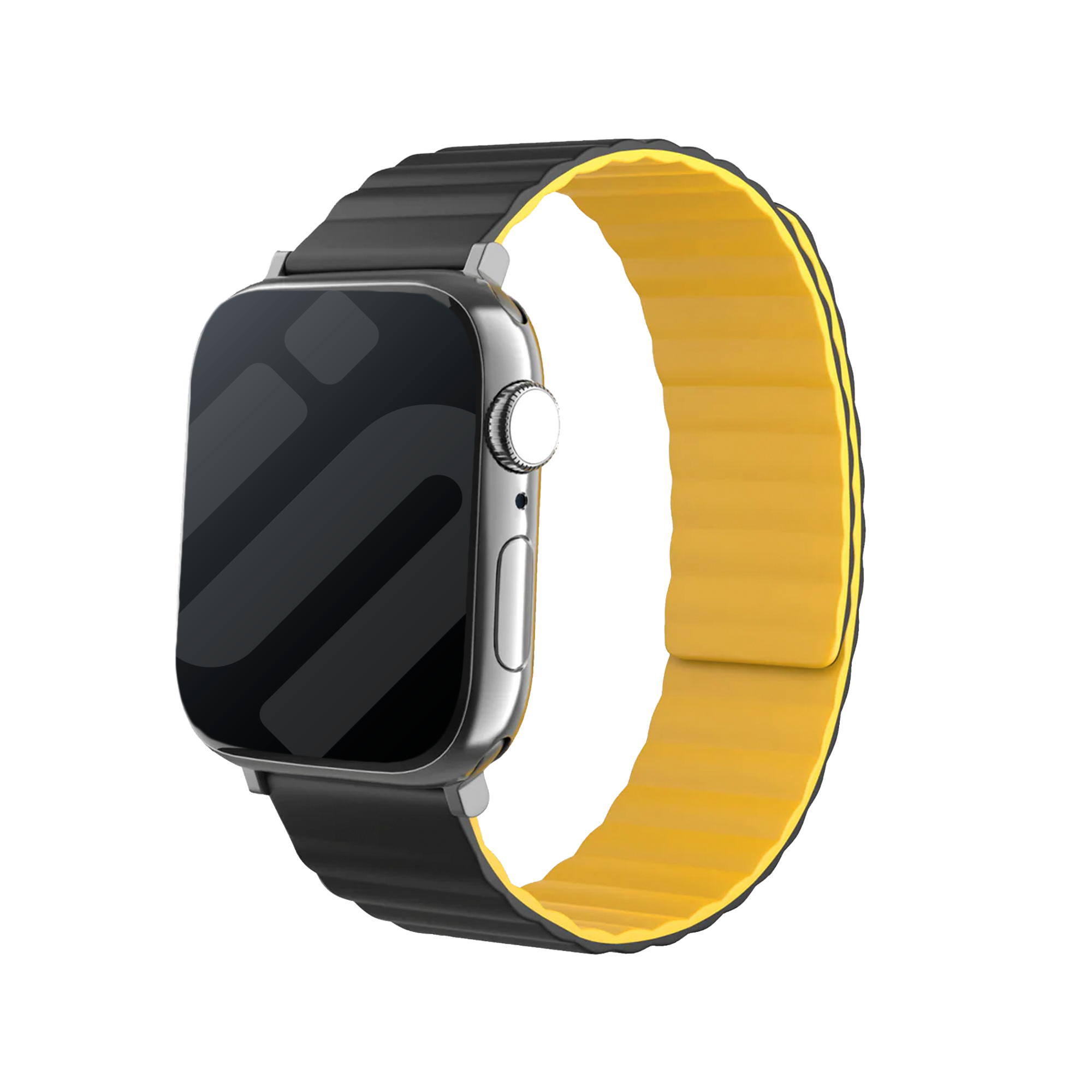 Correa silicona magnético Apple Watch (negro/amarillo)