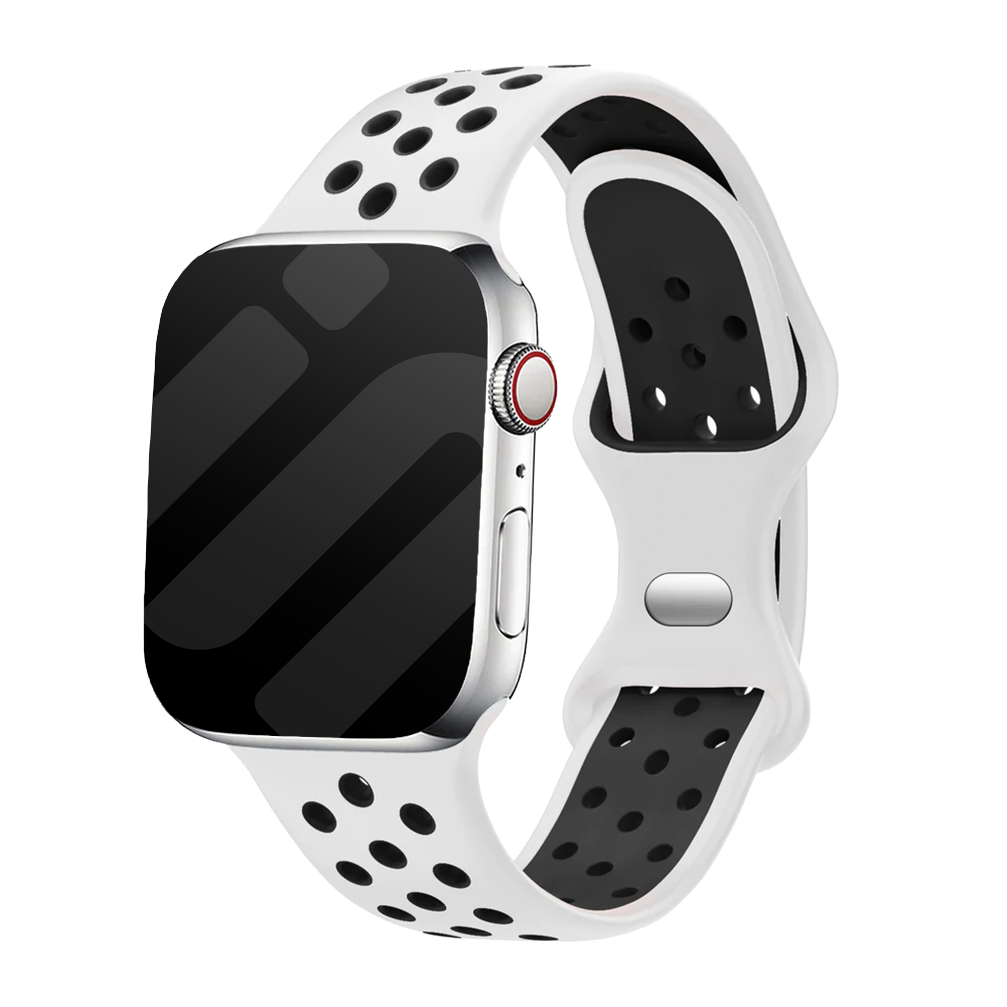 Correa deportiva Apple Watch (blanca/negro)