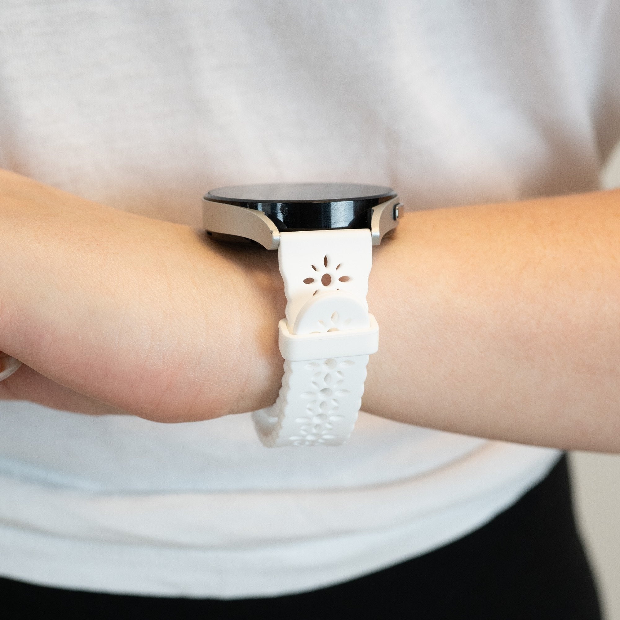 Bandz Correa silicona con estampado Coros Apex 42mm (blanco)