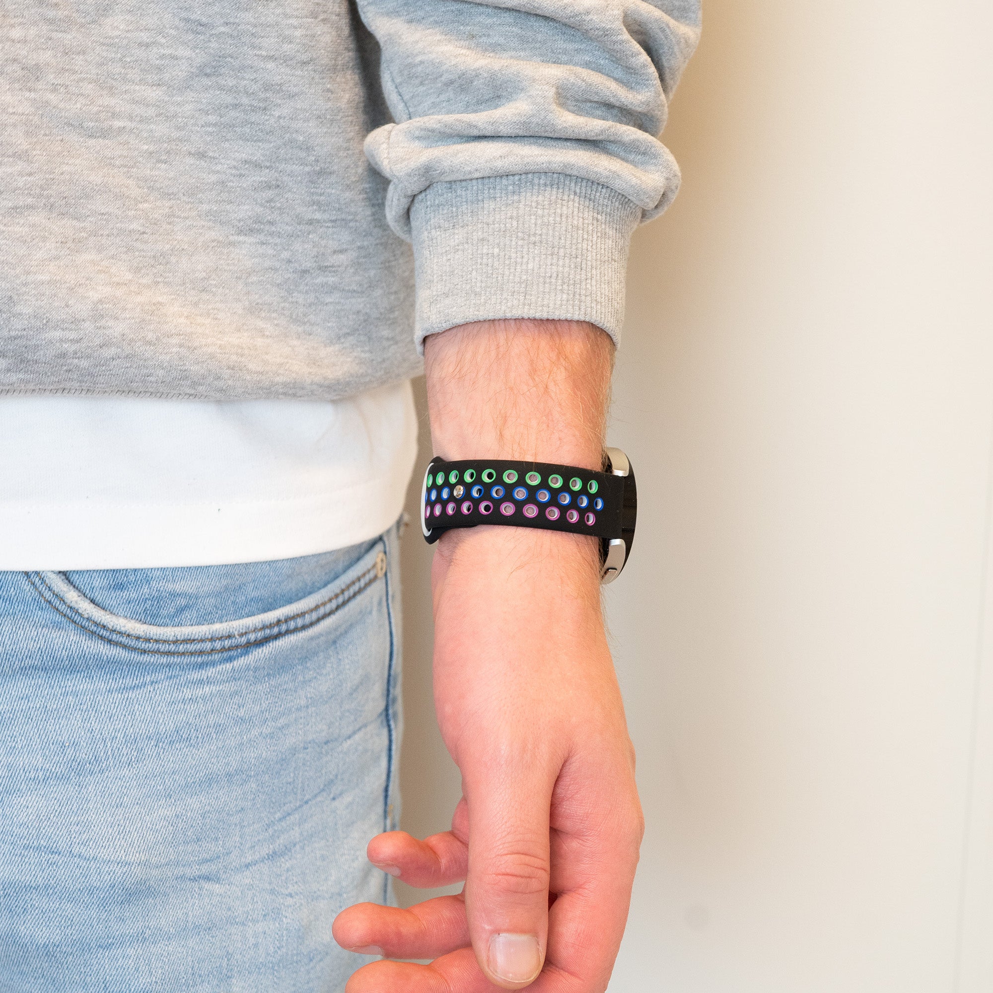 Bandz Correa deportivo 'De lujo' Amazfit Active 2 (negro/arcoíris)