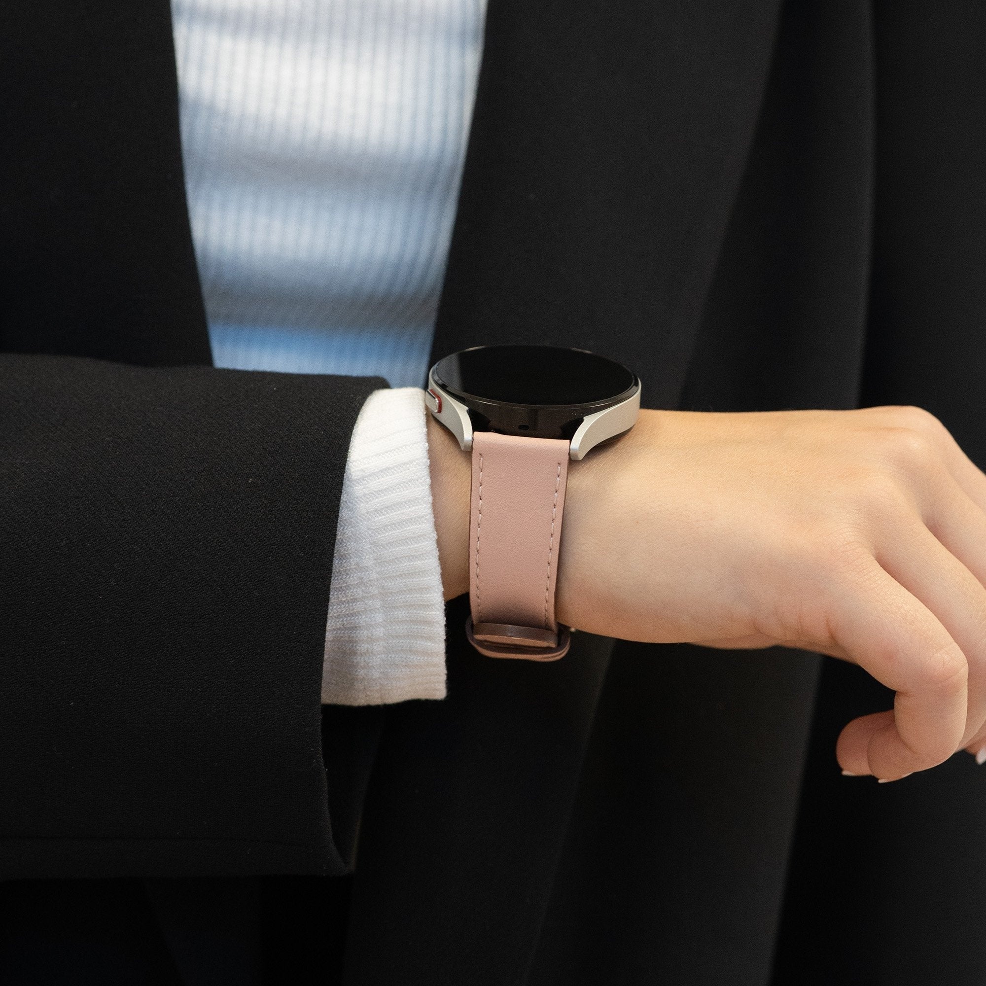 Bandz Correa cuero 'Deluxe' Coros Apex 42mm (rosa)