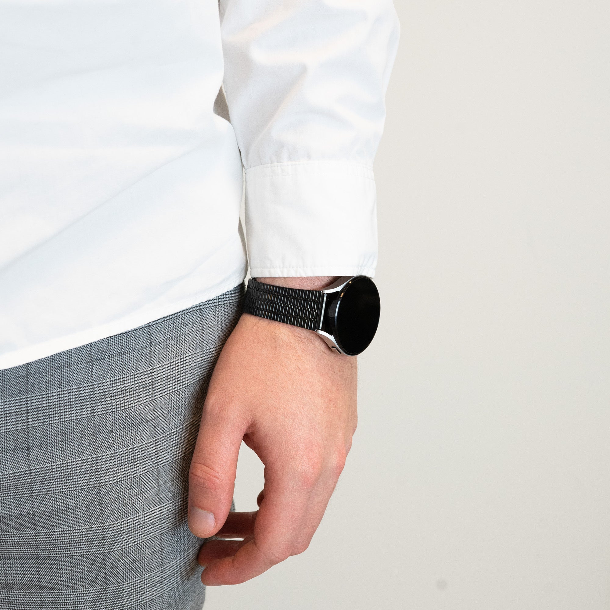 Bandz Amazfit Bip 6 Adjustable Steel Strap (Black)