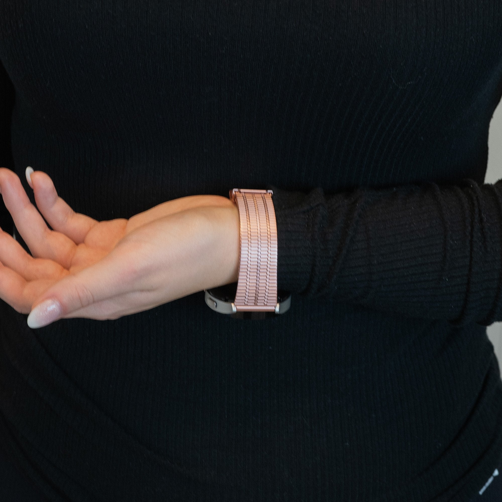 Bandz Garmin Venu SQ Adjustable Steel Strap (Pink)