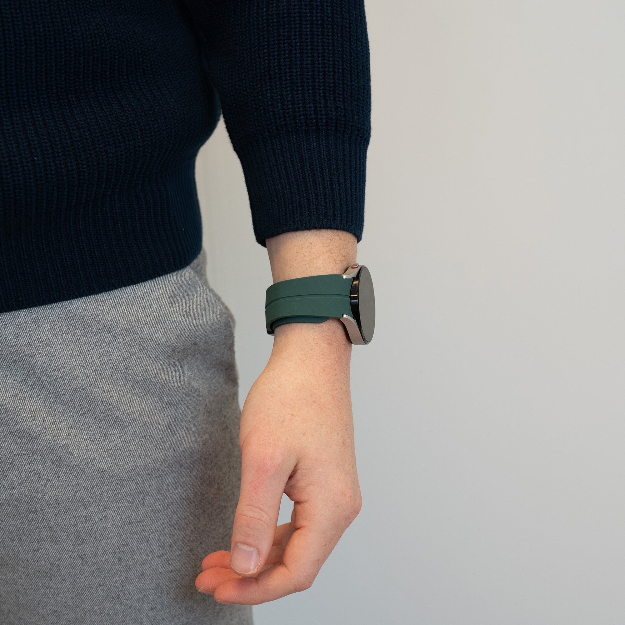 Bandz Correa silicona con D-Buckle Samsung Galaxy Watch 5 Pro (verde oscuro)